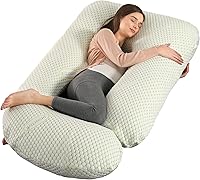 Vista 15 de BATTOP Almohada de embarazo para dormir, almohada de maternidad de cuerpo completo con funda extraíble lavable, soporte para espalda, caderas