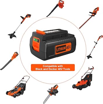 BULL-TECH 40 Volt MAX 2.0Ah Lithium Battery Replacement for Black and Decker 40V Battery,Compatible with All Power 40V Black and Decker Power+ Tools