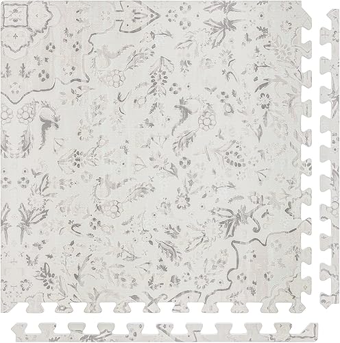 House of Noa Tapete de juego para bebés, 4 x 8 pulgadas, Latte Emile, juego de 8 azulejos, tapete de juego de espuma EVA acolchada para pisos,