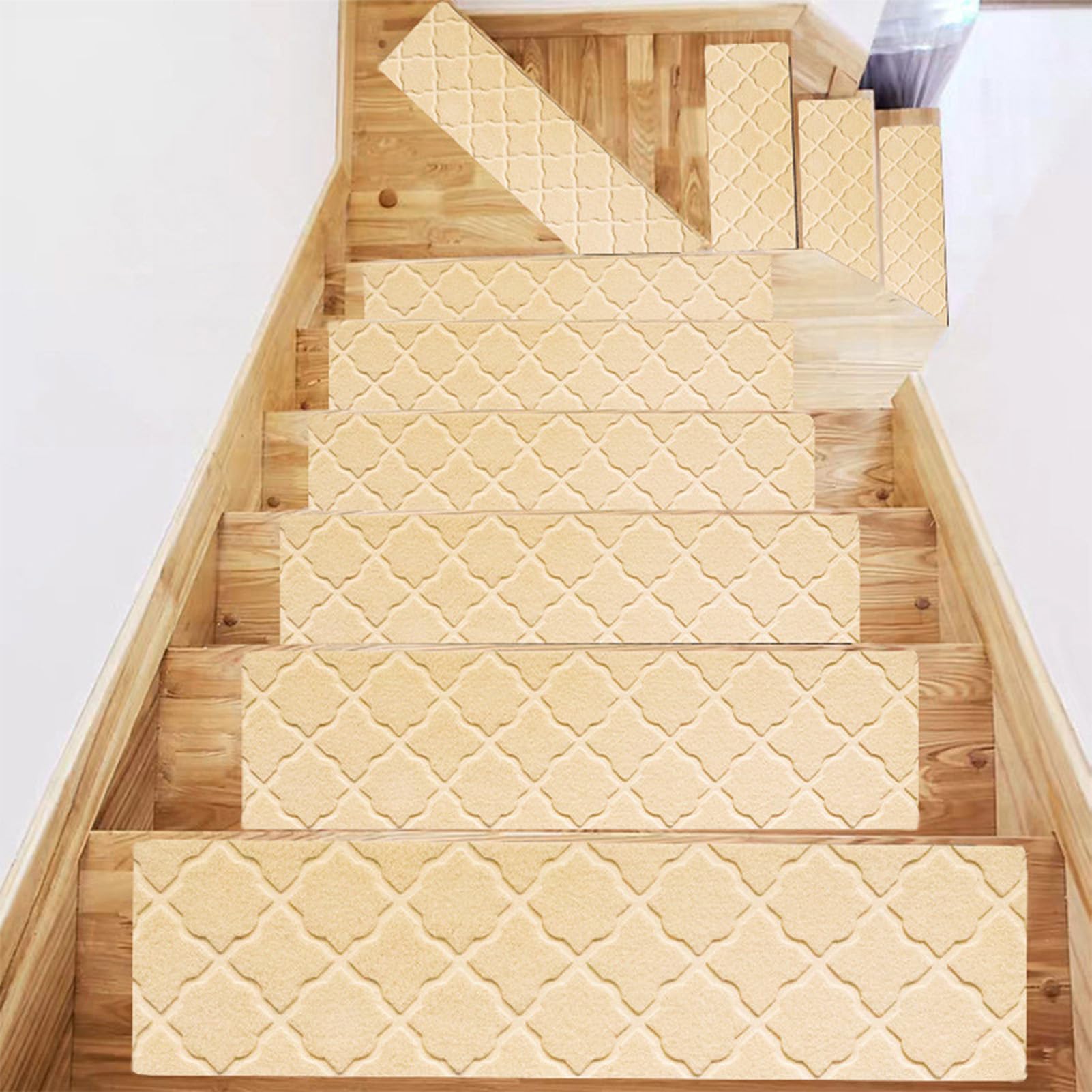 YTBHSHXZ stair treads， Stair Treads 15 Pack 8" X 30" Non-Slip Peel and Stick Runners Indoor(12)