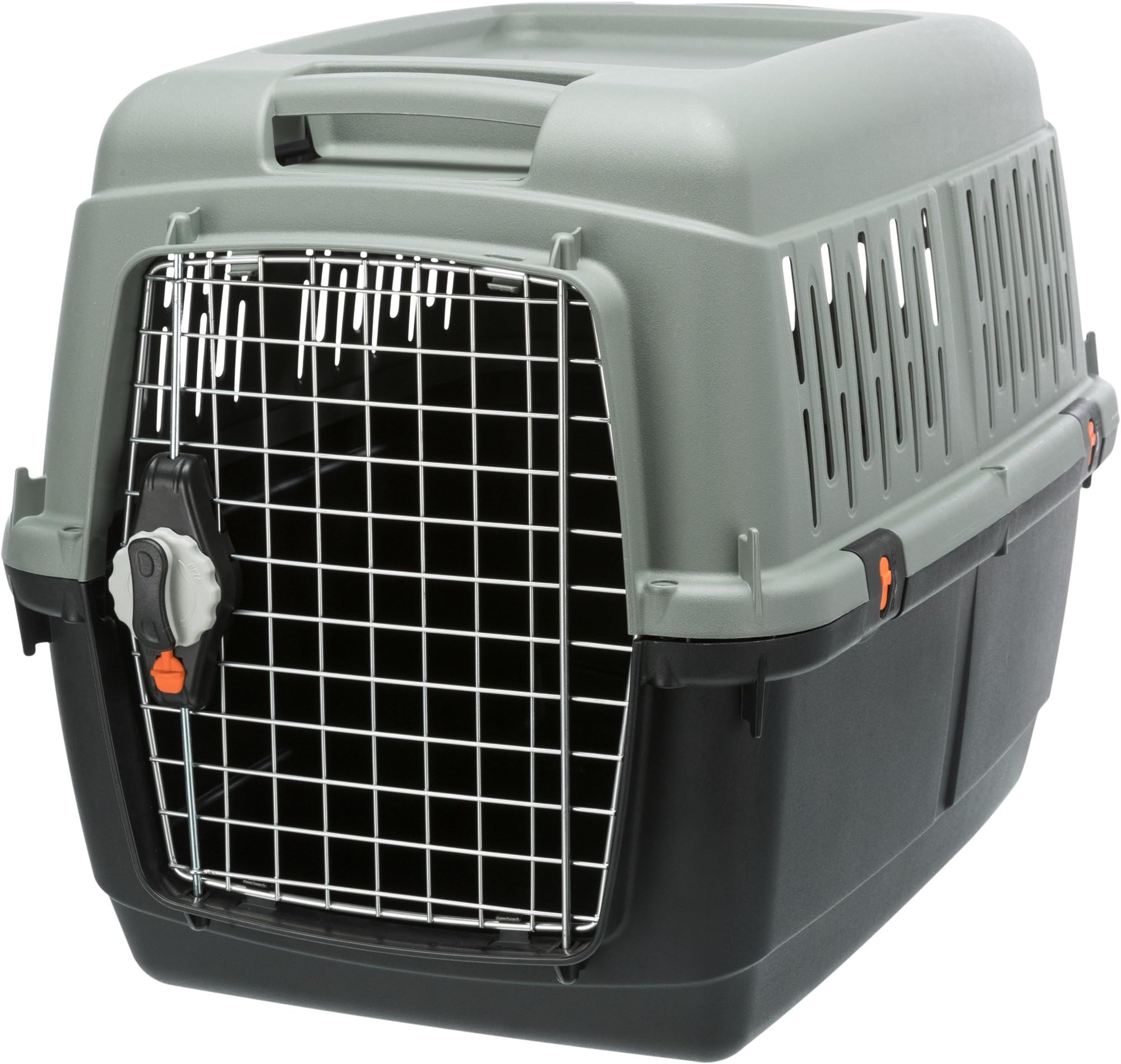 Box de transport - TRIXIE - Giona 4 - Recyclé - S / M : 50 x 51 x 70 cm - Anthracite / Gris-vert