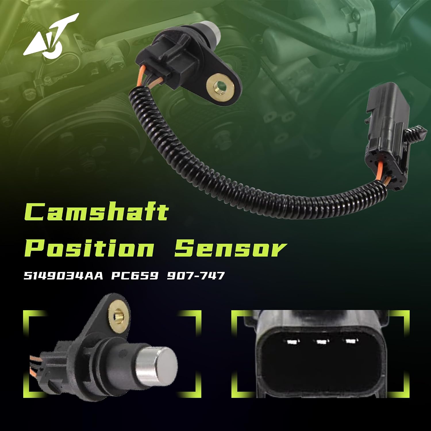 5149034AA 907-747 5S7053 SU8545 PC659 Camshaft Position Sensor Fit for Jeep Wrangler TJ (4.0L, 2005-2006)