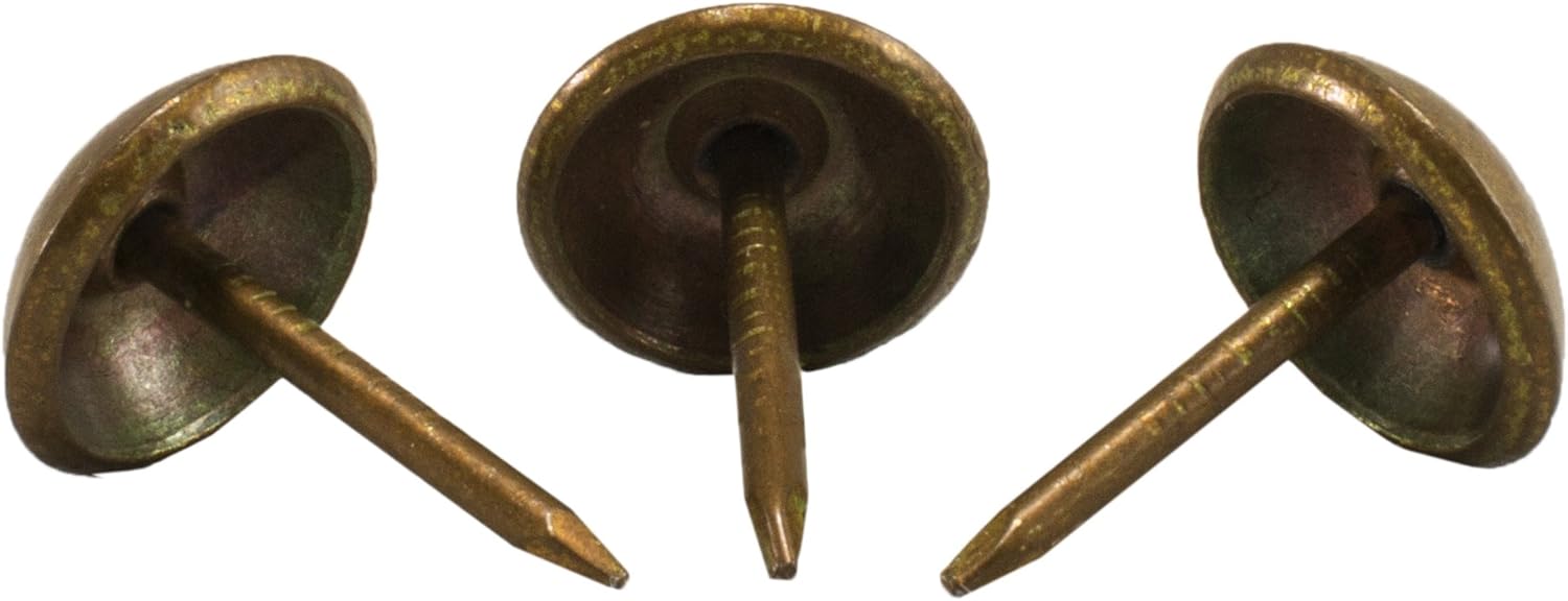 decotacks® 500 PCS Antique Copper Finish,Upholstery Nails, Furniture Tacks, French Natural, Thumb Tack Push Pin, 7/16" Head Dia [Antique Copper, French Natural] DX0511AC500
