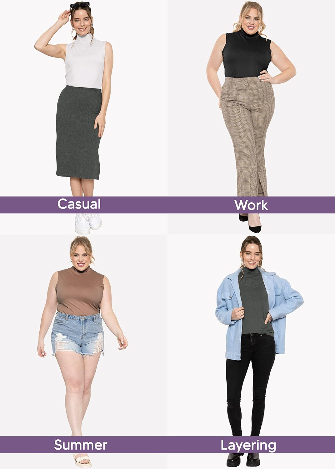 STRETCH IS COMFORT Women's Plus Oh So Soft Sleeveless Mock Neck Top - Perfectly Stylish, Cozy Essential for Everyday XS-5XL - Image 5