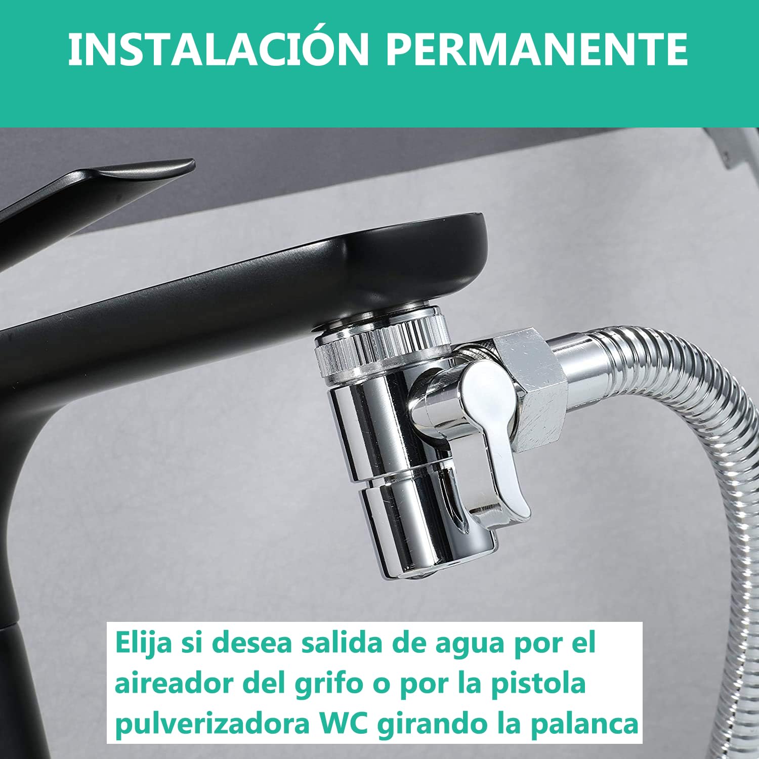 CHILL HOUSE Kit Bidet Portatil para Wc, Ducha Higienica con Adaptador Grifo en Acero Inox AISI 304 y Manguera de Ducha 1,5 M en Acero Inox. Ducha Bidet Para Wc Inodoro Completo