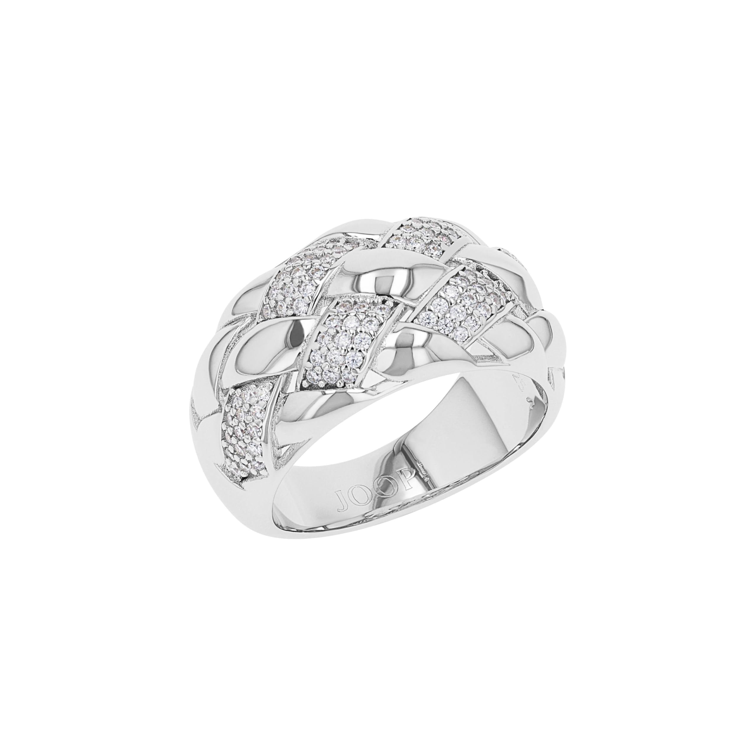JOOP! Damenring - Ring, Silber 925, Zirkonia, 12 mm Breite, Geschenkbox