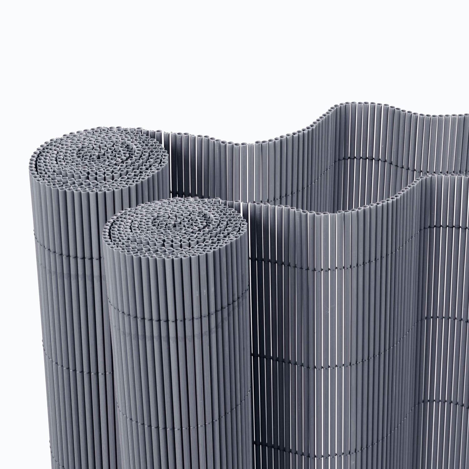 BONERVA | Pack 2 unidades Mimbre PVC | Color Antracita | Valla de decoración exterior para jardín y terraza | valla de ocultación para jardín de mimbre sintetico | Varias medidas (1,5x3 Metros)