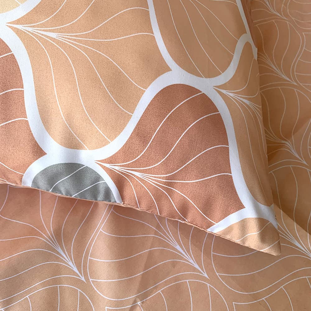 CÔTE DECO Bettwäsche-Set 220x240 Cm + 2 Kissenbezüge – Bio-Baumwolle, Dschungel-Design (Rosa/Blau)