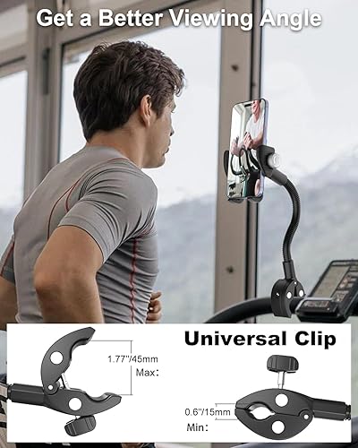 Miniatura 6 de Soporte de teléfono para manillar de bicicleta, abrazadera de montaje de teléfono de motocicleta con cuello de cisne, clip de teléfono celular para