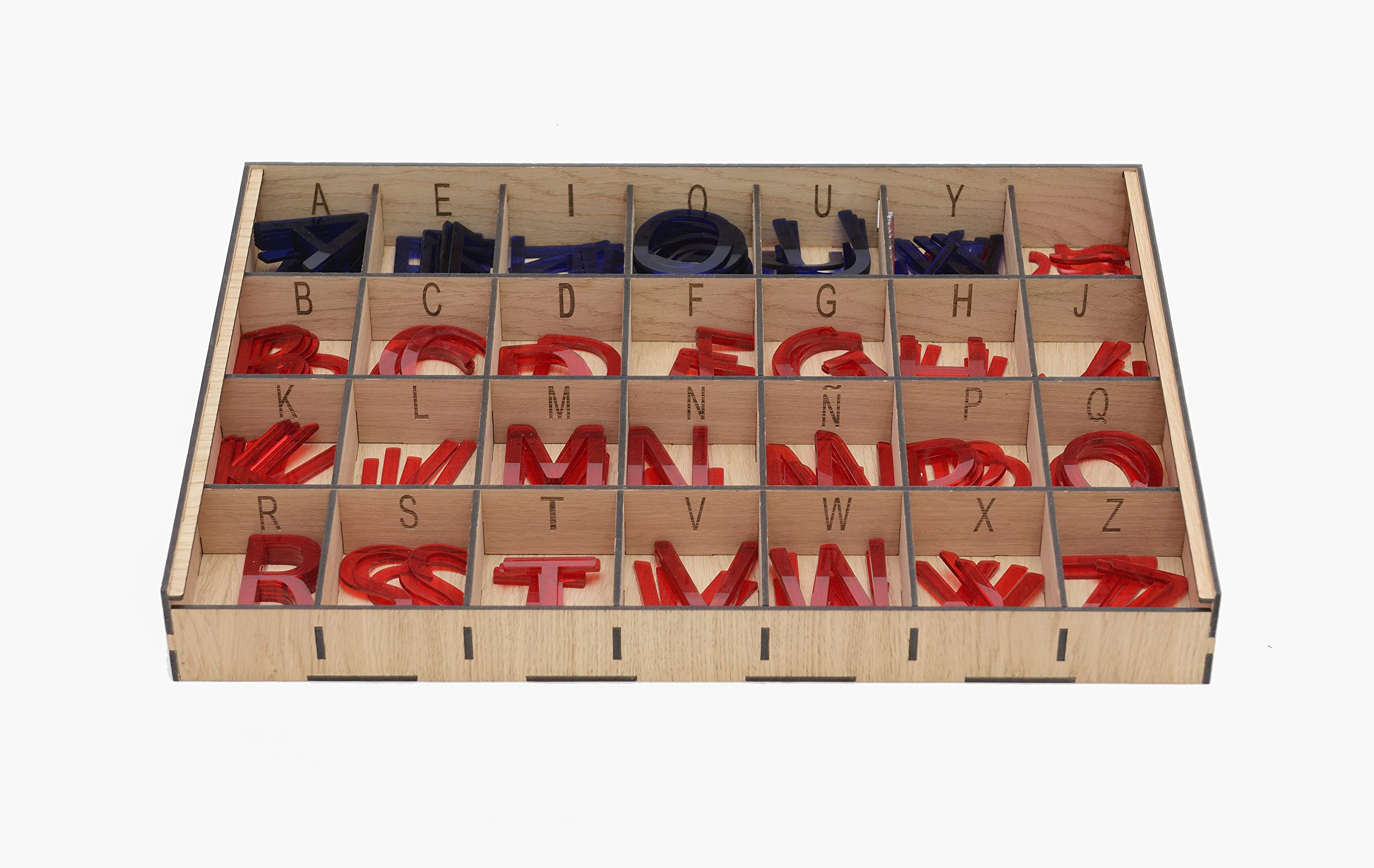 Alfabeto Montessori – Materiale Educativo per Imparare a Leggere e Scrivere | Lettere Trasparenti per Tavolo Luminoso | Sviluppo della Motricità Fine e Coordinazione Occhio-Mano