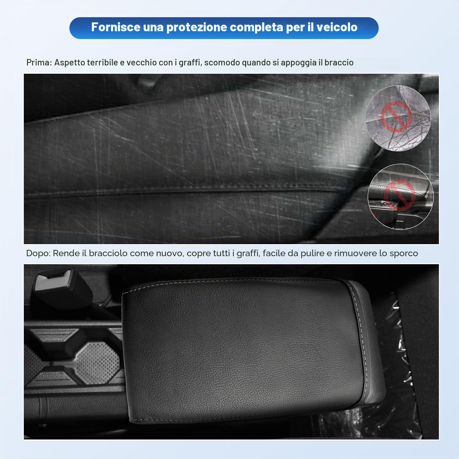 CDEFG Compatibile con VW Polo MK6 AW1 2018-2024 2025 Taigo Copertura per Bracciolo Coperchio di Protezione della Scatola per Parti Console Centrale Guscio Antigraffio Auto Polo AW Accessori
