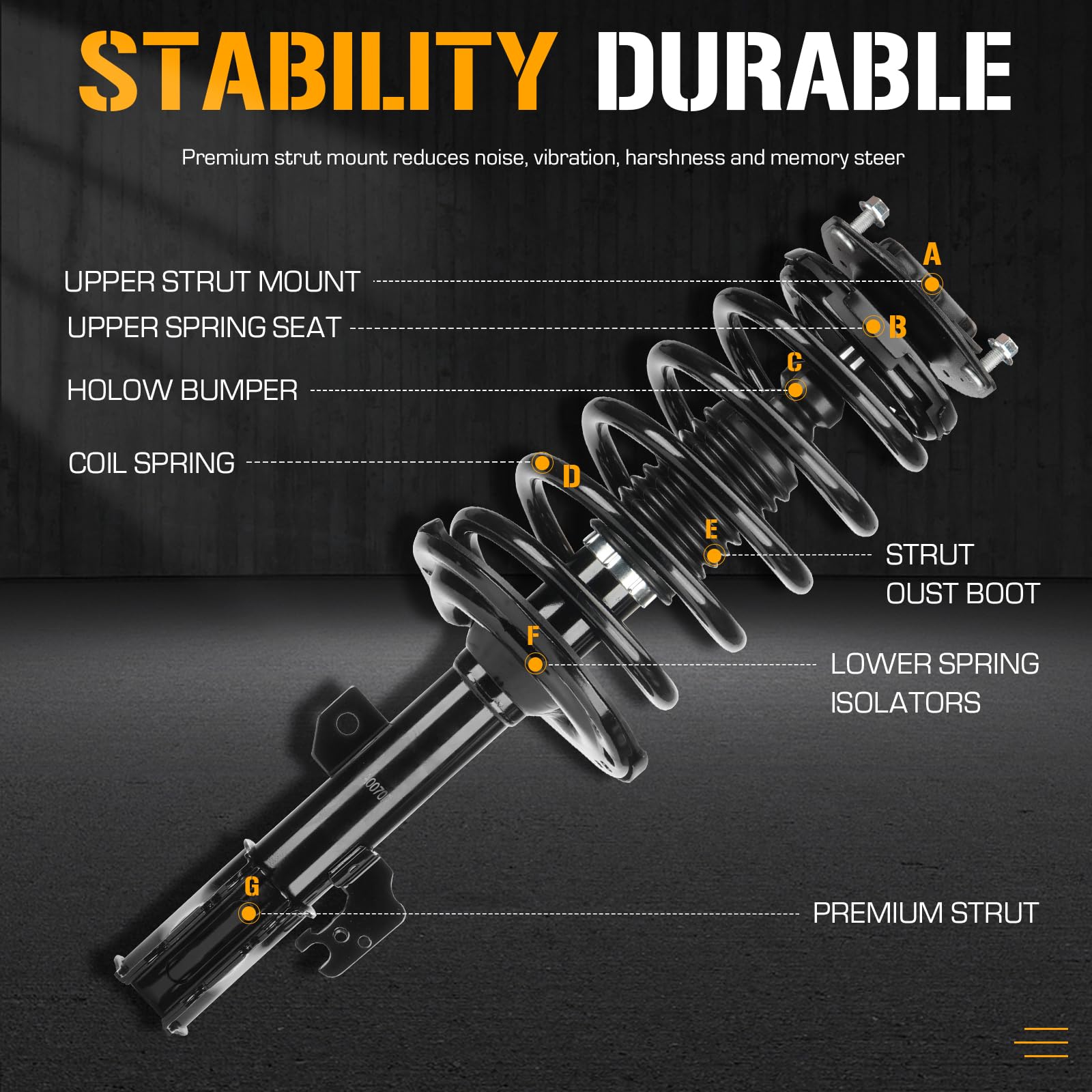 Amazon.com: Front Complete Strut Shock Absorber Coil Spring