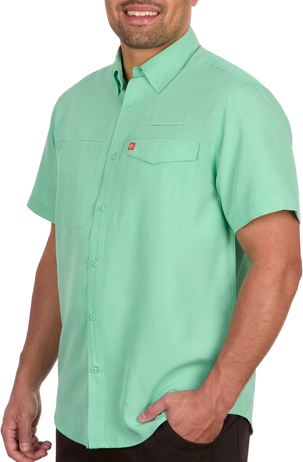 The American Outdoorsman Poly Grid Mens Short Sleeve Shirt Fishing Shirt - Image 3