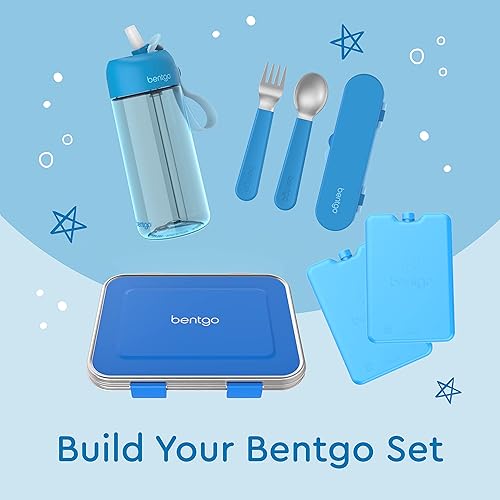 Miniatura 6 de Bentgo Juego de utensilios de acero inoxidable para niños, tenedor, cuchara y estuche de almacenamiento reutilizable, acero inoxidable de alta