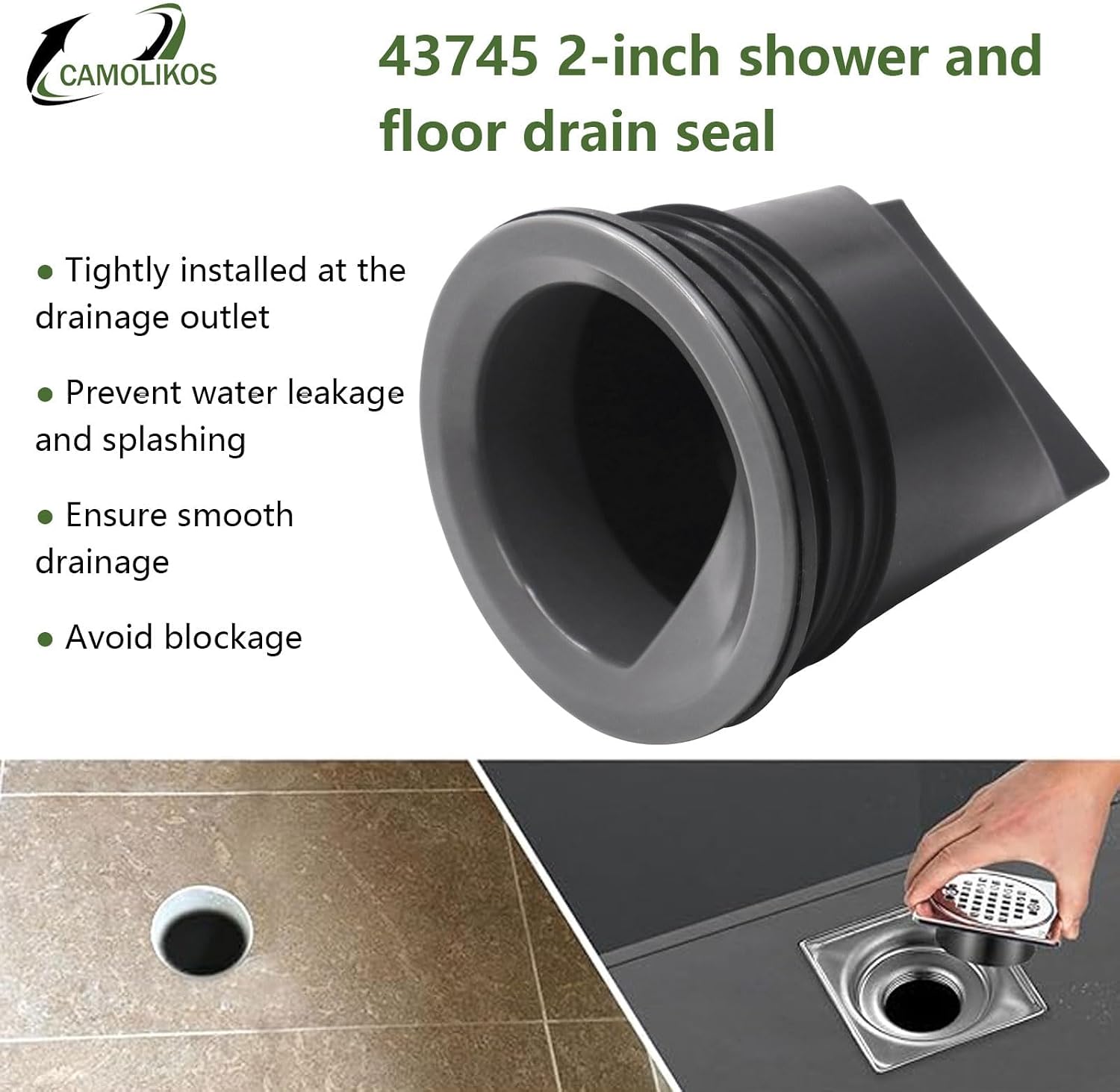 2PC 43745 Shower and Floor Drain Seal 2Inch Compatible with Oatey D-Type General Purpose Floor Drain,Easy Installation