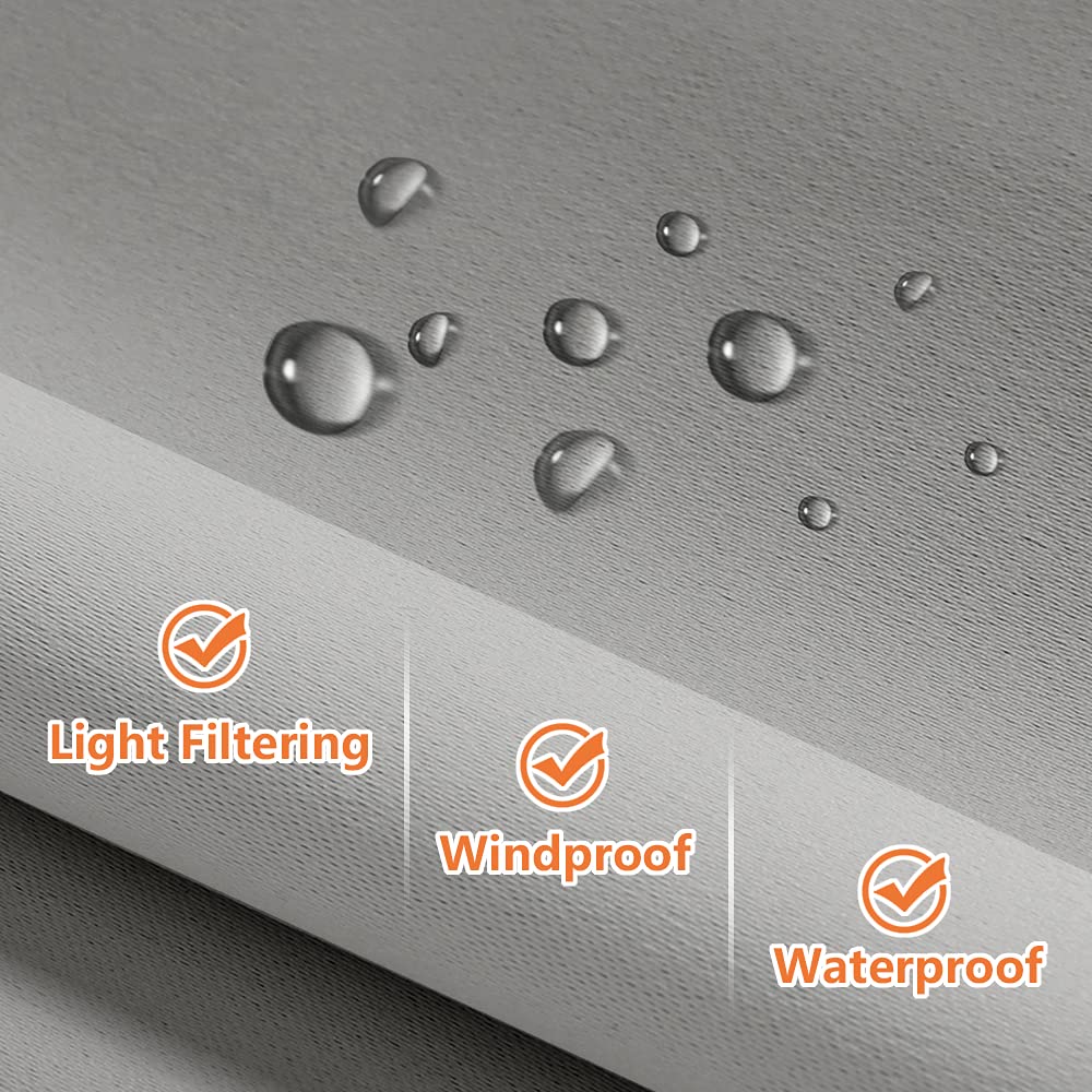Tende antivento per esterni, con tendaggi resistenti all'acqua, per patio, gazebo da giardino (grigio chiaro, 150 x 250 cm)