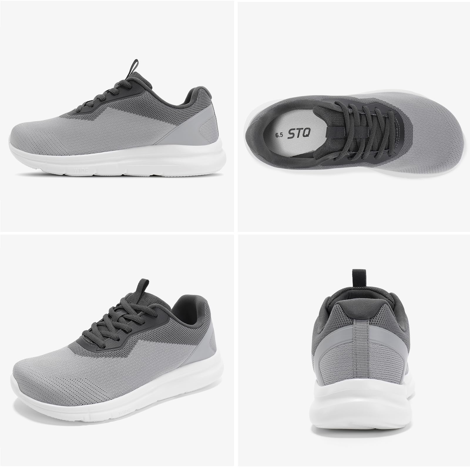 STQ Zapatillas de correr anchas para mujer, ligeras, zapatillas anchas, cómodas, ortopédicas, para juanetes, dedos en martillo, odema