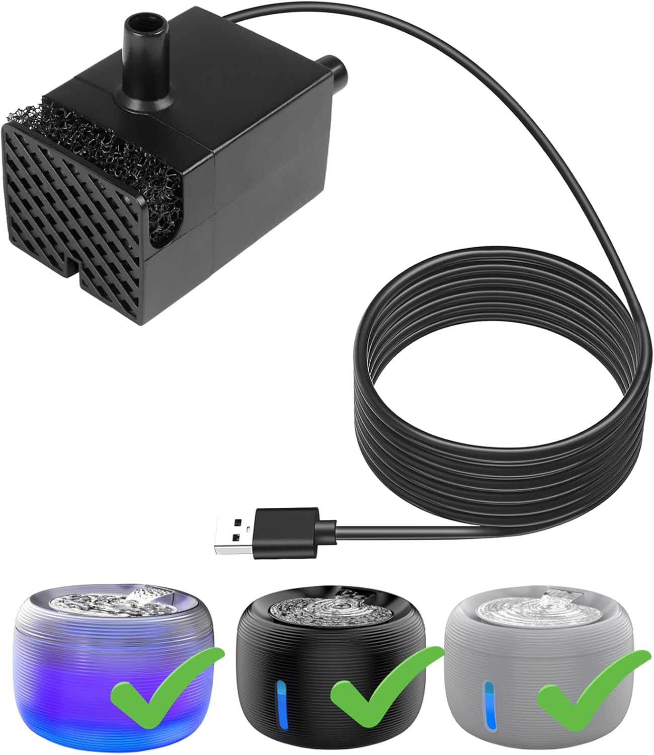 Bomba de repuesto para fuente de agua para gatos SIBAYS, modelo P04