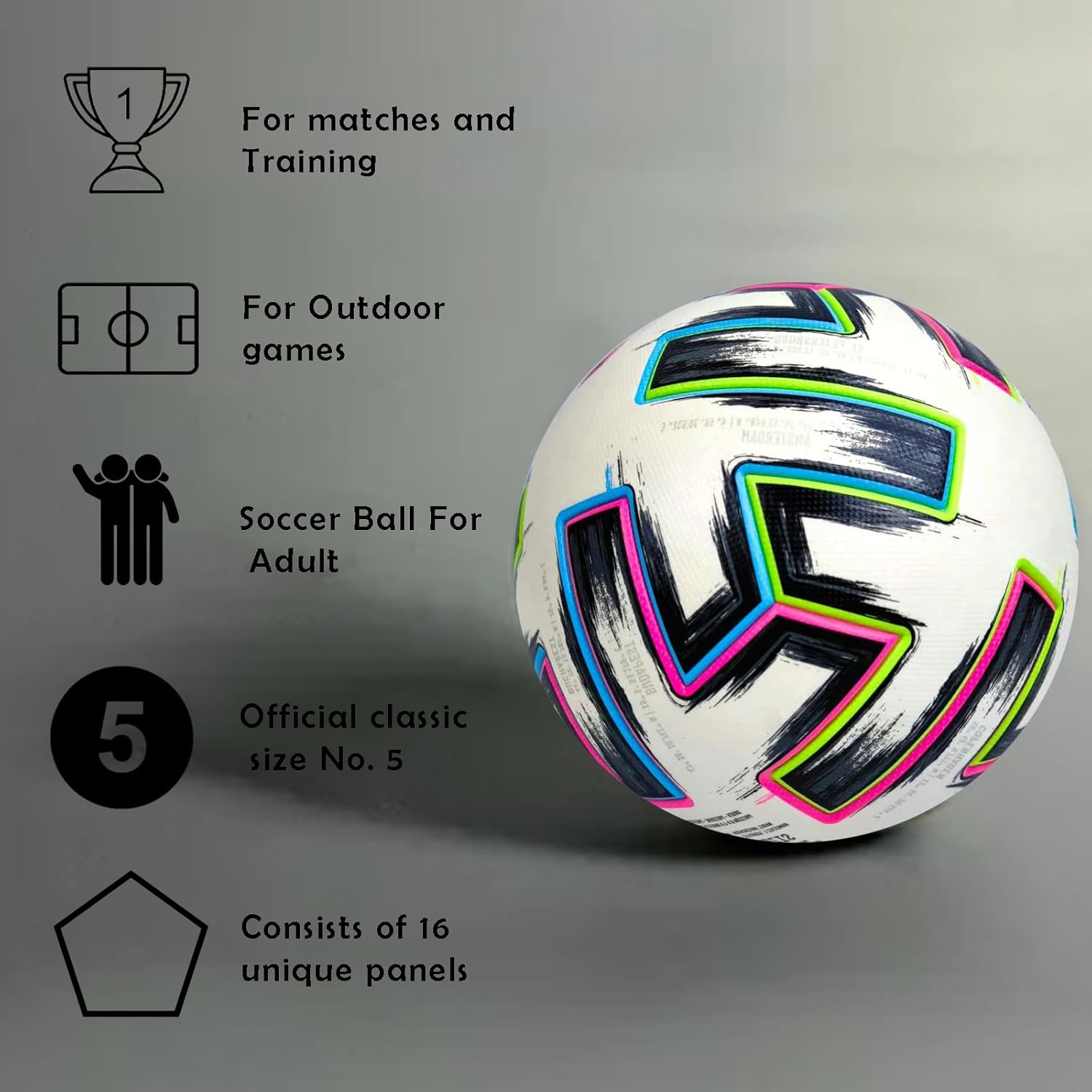 Euro Cup Soccer Ball Size 5 – Premium European Replica Match Ball for Training, Play, and The for Soccer Enthusiasts.