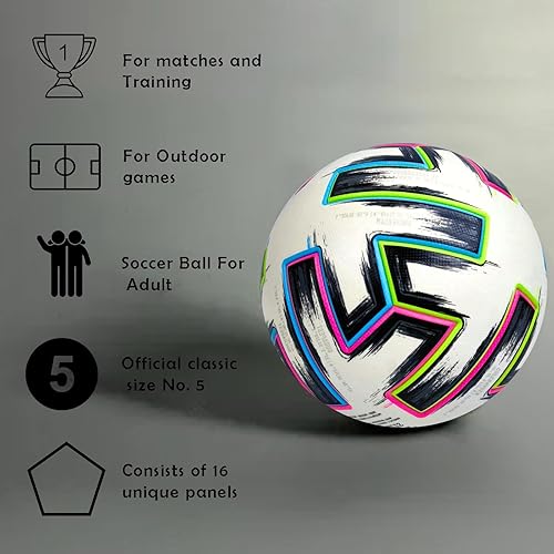 Miniatura 4 de Balón de fútbol de la Copa Euro Tamaño 5  Réplica europea premium de la pelota de partido para entrenamiento, juego, y para los entusiastas del