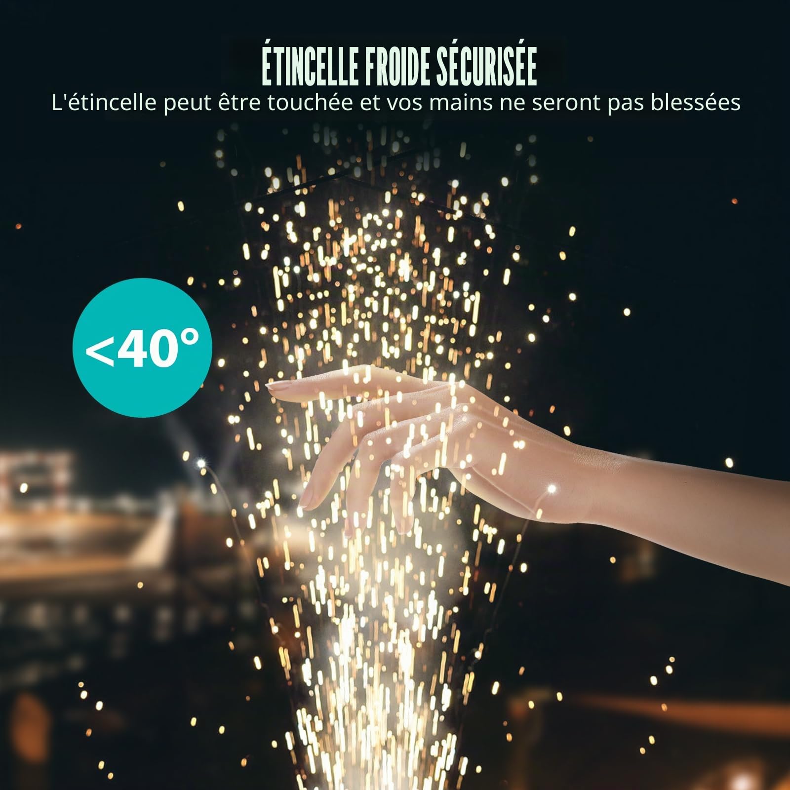 1000W Noirs Machine à Étincelles à Froid, Machines à Effets Spéciaux avec d-mx512 Télécommande Sans fil Machines Pyrotechniques pour Mariage Bar Scène Fête Halloween Noël Mariages