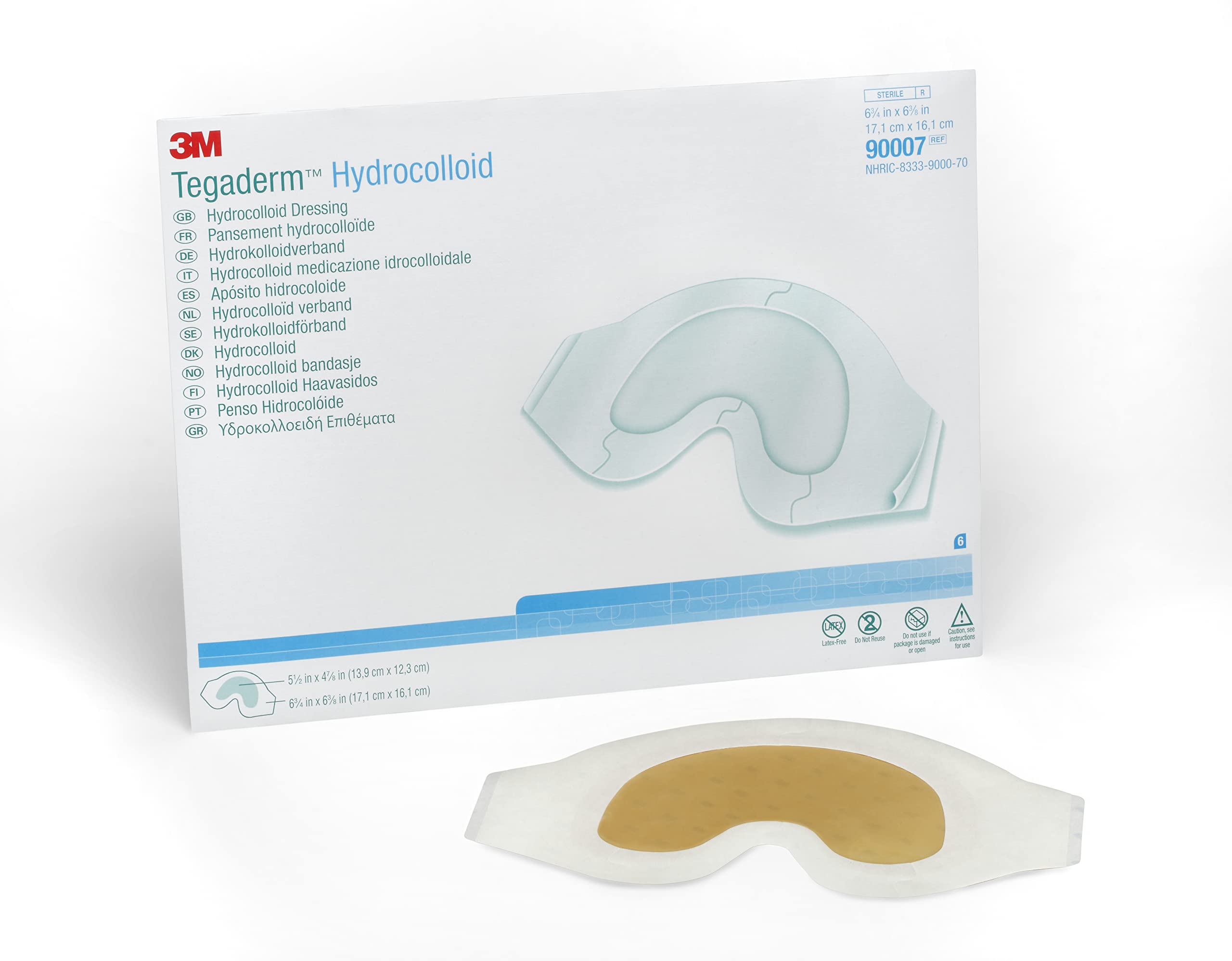 3M™ Tegaderm™ Hydrocolloid Dressing, 90007, Sacral, 6/box 4 boxes/case