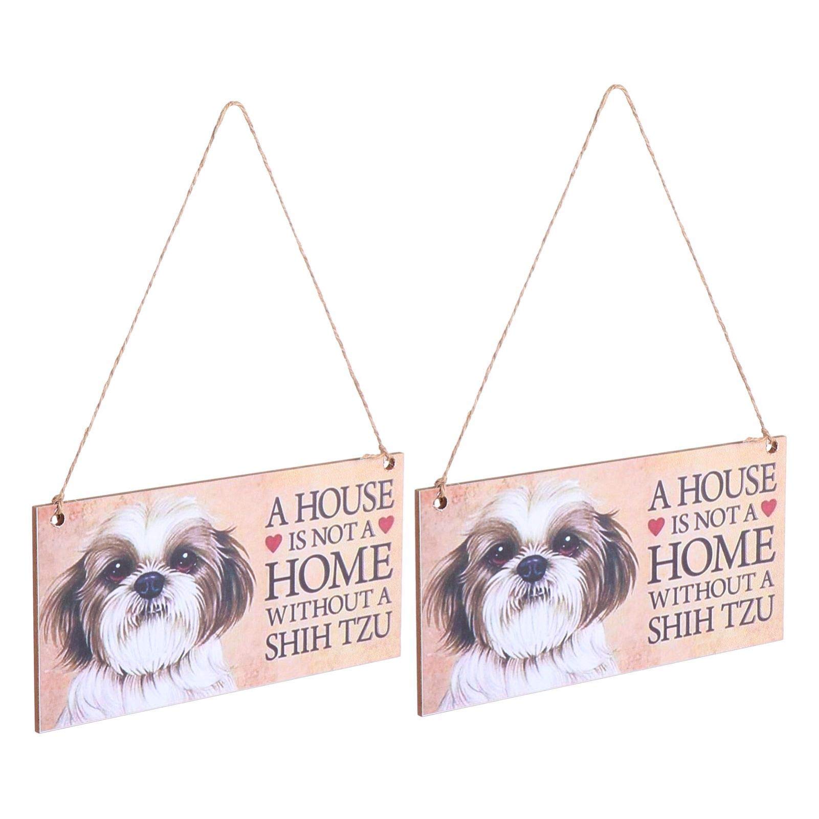 Letrero De Madera 10″x5″ – Una Casa No Es Un Hogar Sin Lhasa Apso | Decoración Para Amantes De Perros