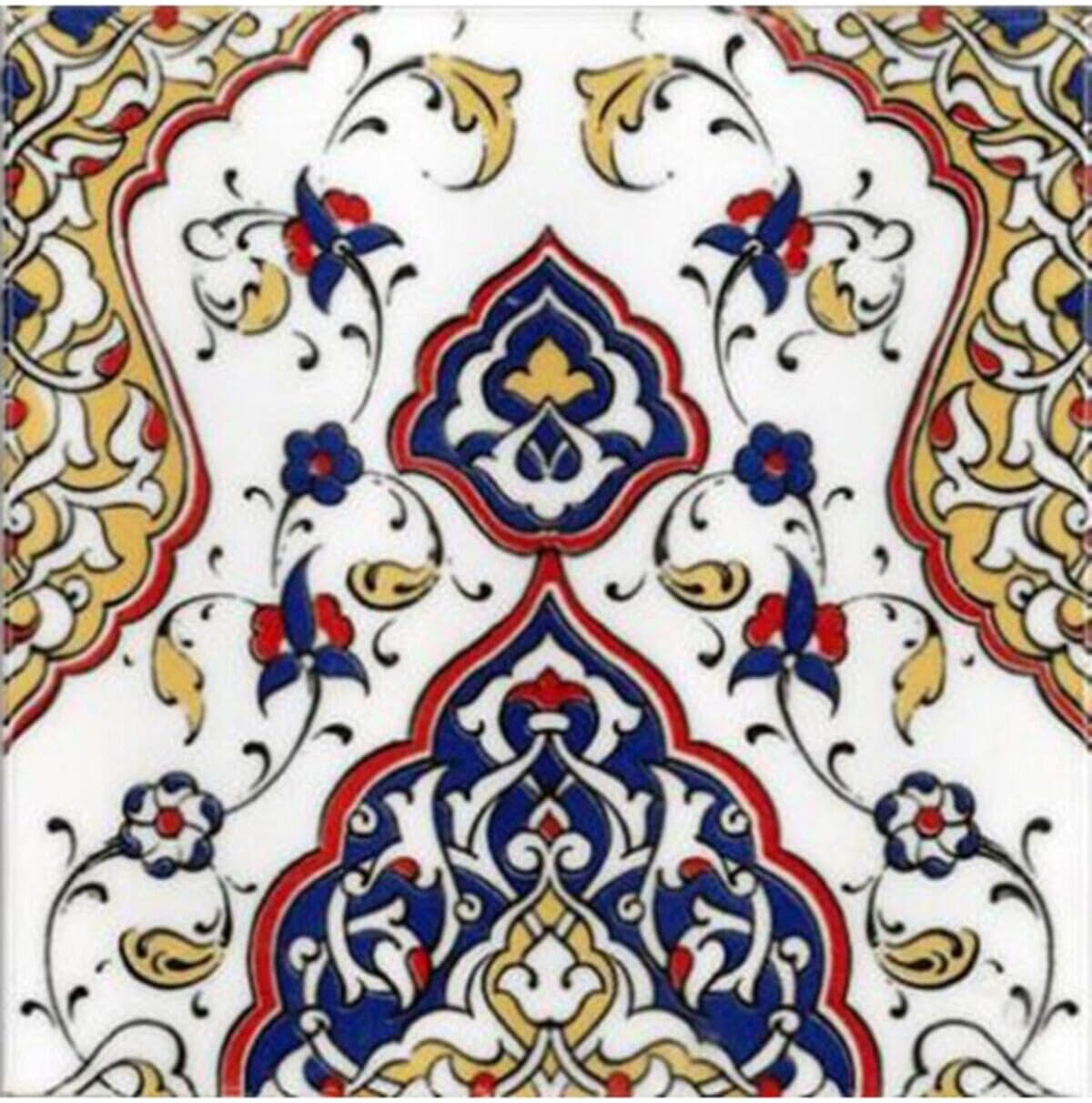 SODEF Kütahya Ceramic Tile Ottoman Design, Traditional Turkish Art, Decorative Wall Hanging, Home Decor, One Size - One Size