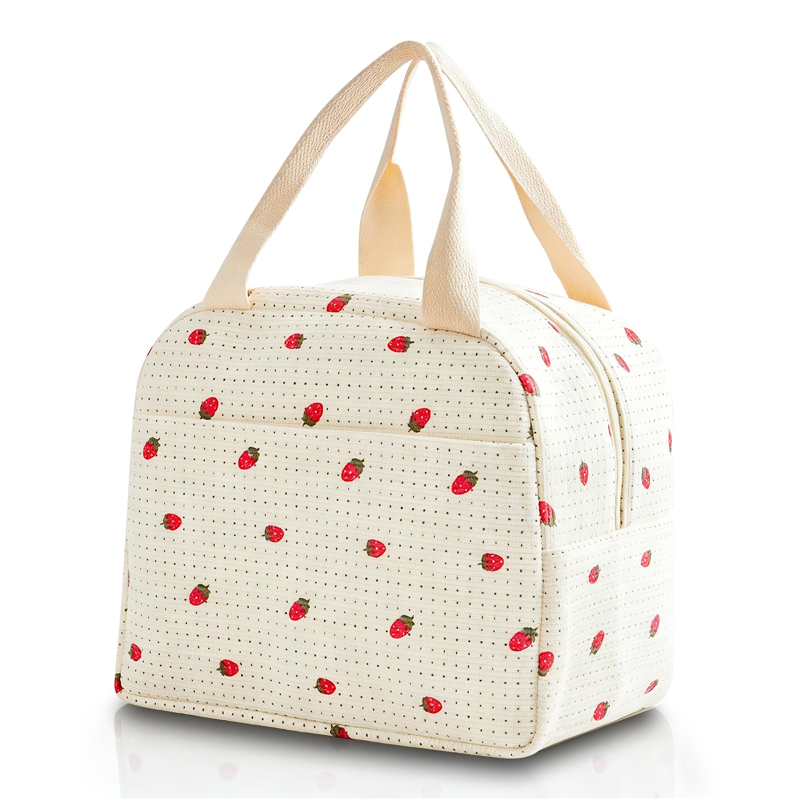 MAIGELITE Large Capacity Corduroy Insulated Lunch Bag for Adults Kids