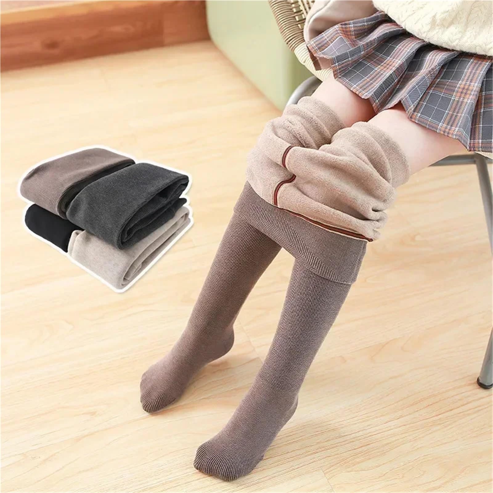 Collant invernali for bambine e ragazze in velluto – Leggings for bambini in cotone e poliestere addensato | Neve calda Mantieni i collant caldi