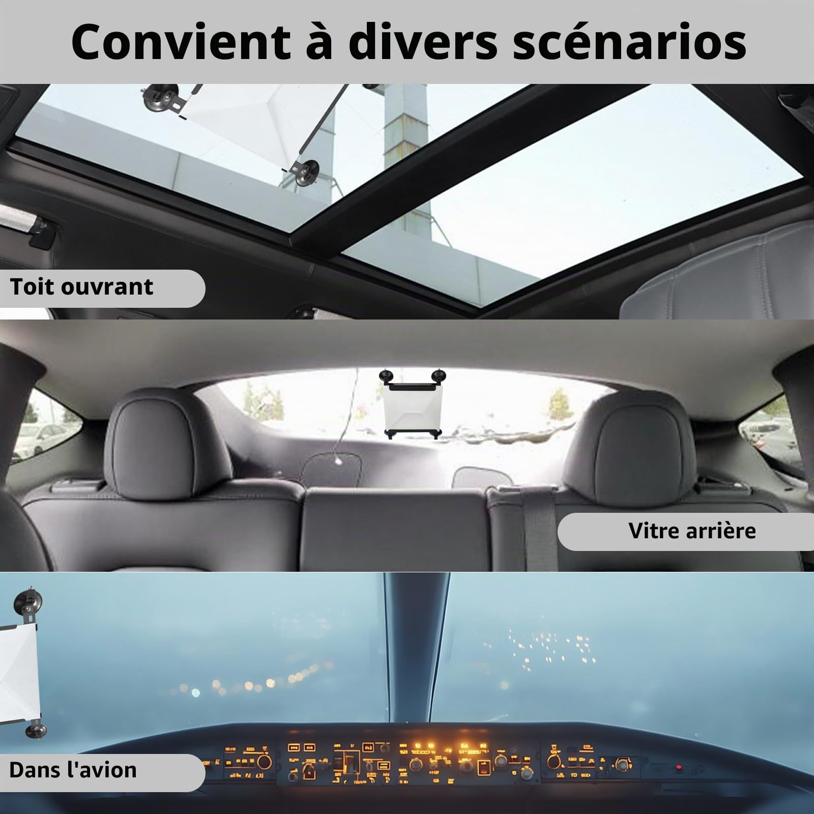 Starlink Mini support à ventouse pour voiture : support de voiture portable puissant pour réception satellite stable, fenêtres et auvents