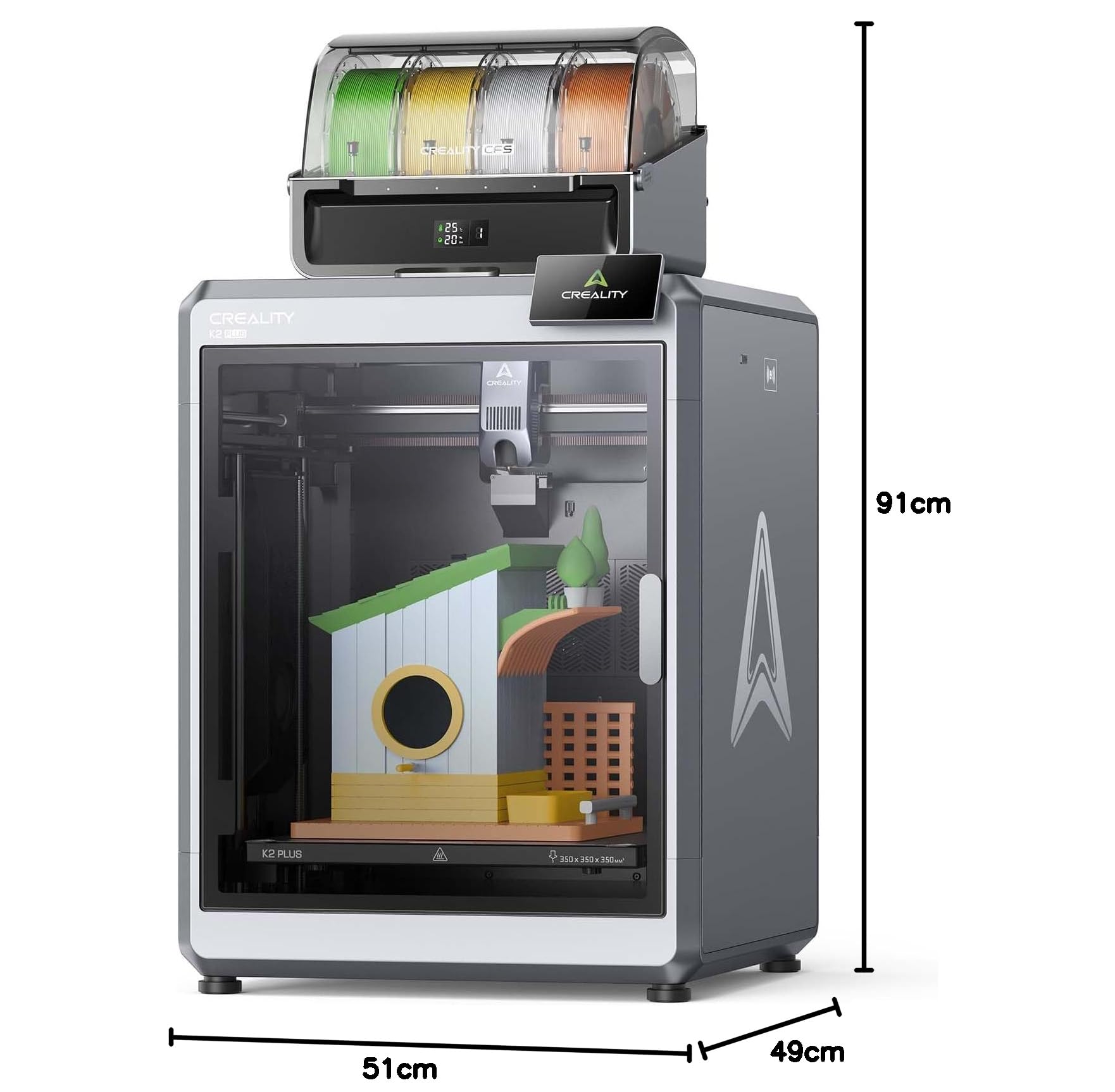 Creality K2 Plus Combo - Stampante 3D, stampa multicolore, 600 mm/s, stampa veloce, doppia fotocamera AI, livellamento auto, volume 350 ×