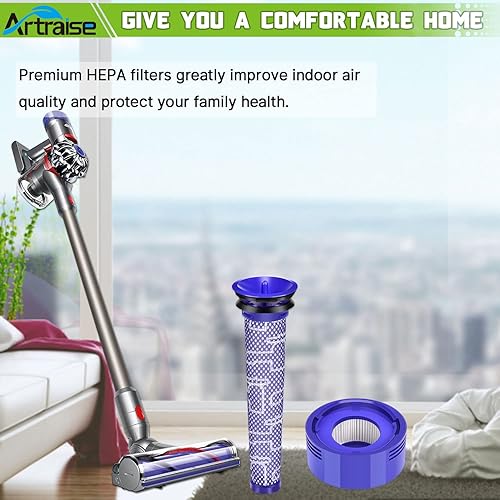 Miniatura 6 de Paquete de 6 filtros de repuesto para aspiradoras inalámbricas Dyson V8 y V7 Animal, V8 Absolute y SV10, 3 prefiltros y 3 filtros de postes, número