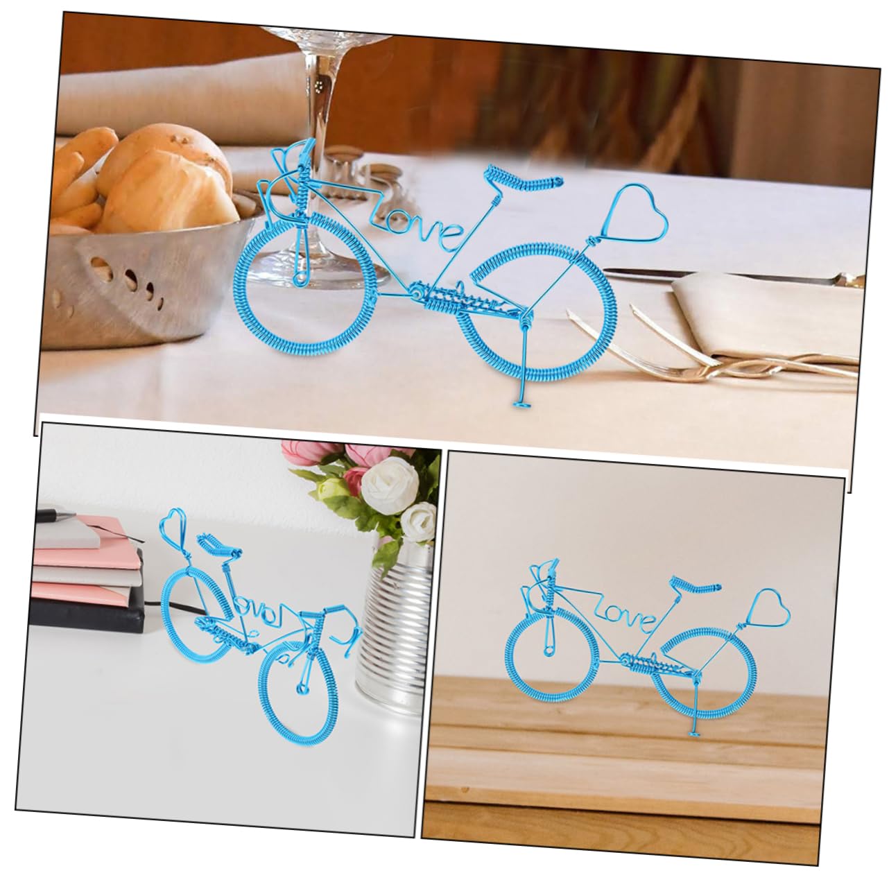 KONTONTY Retro Style Bike Model Ornament Miniature Bike Model Bicycle for Small Spaces