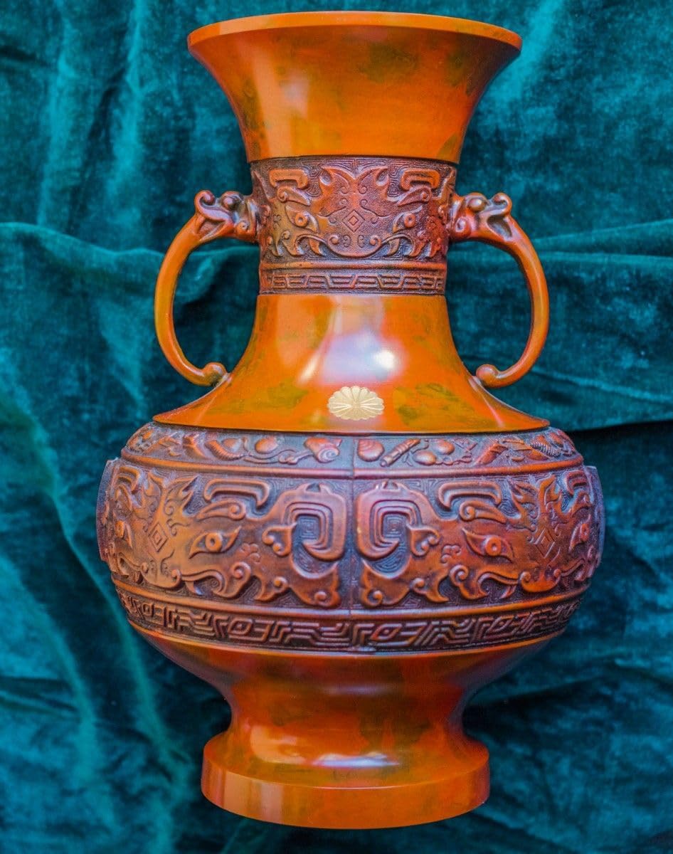 中国風金属製花瓶 歴史的な壺 花瓶 壺 金属製