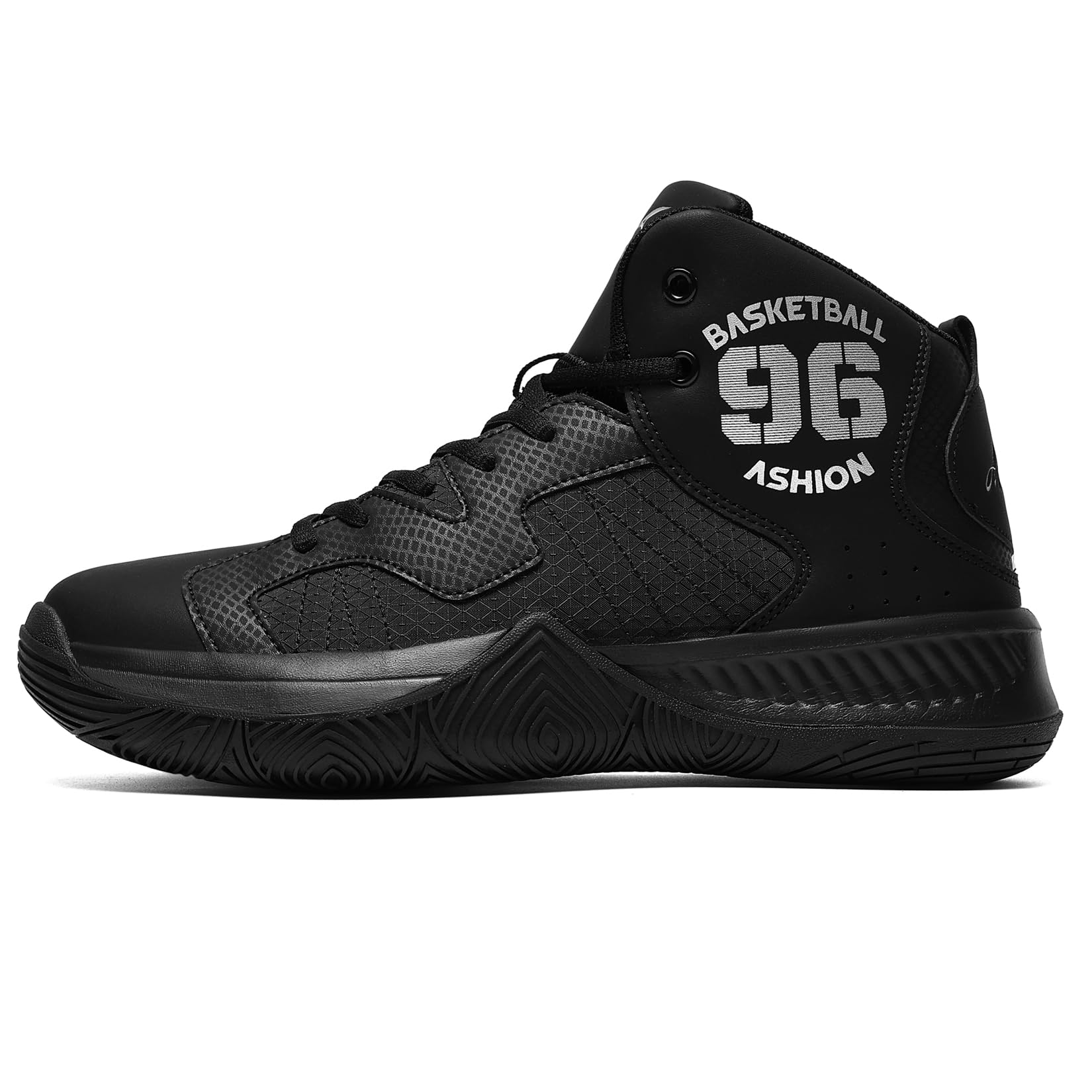 ASHION Mens Basketball Shoes High Top Streetball Lightweight Outdoor Sneakers Cushioning Shoes for Sport Athletic Black Size 10