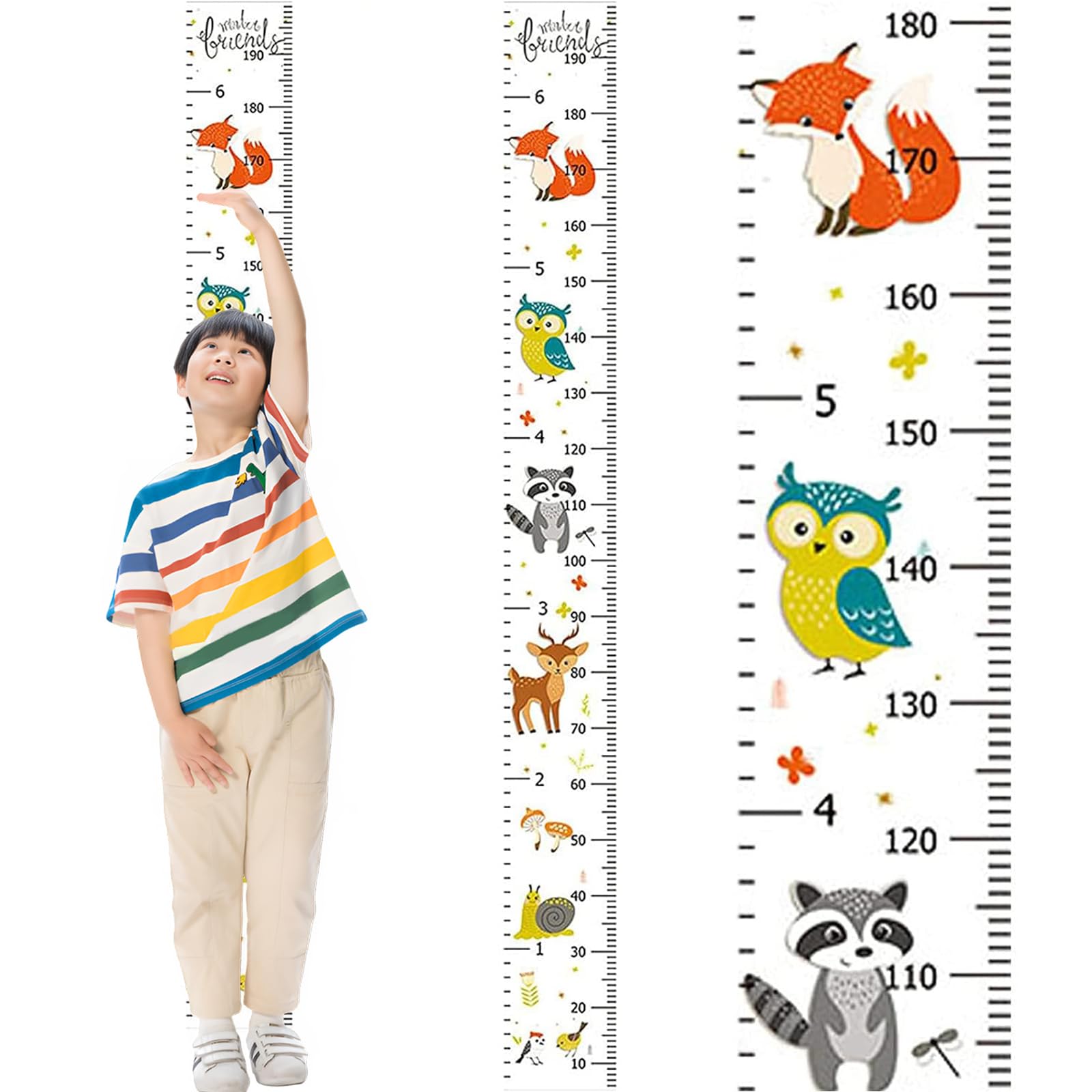 Règle De Hauteur Pour Enfants,Toise Murale Enfant, Toise Murale À Suspendre Hauteur Règle Murale Règle Amovible Toile Hauteur Règle De Mesure Pour Décoration De Salle De Chambre D'Enfant (200 * 20cm)