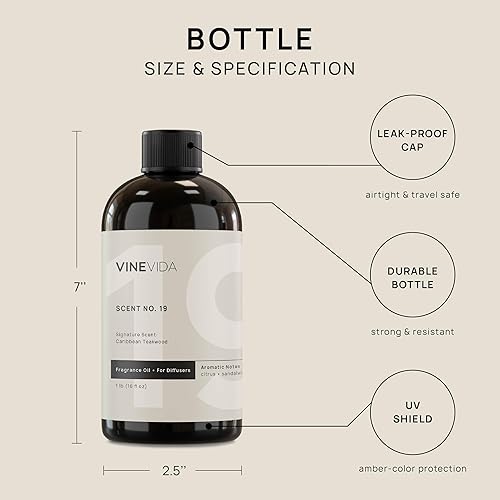 Miniatura 99 de VINEVIDA Aceite aromático de madera de teca de caoba para difusores de aire frío, aceites esenciales para recarga de aceite difusor y ambientador