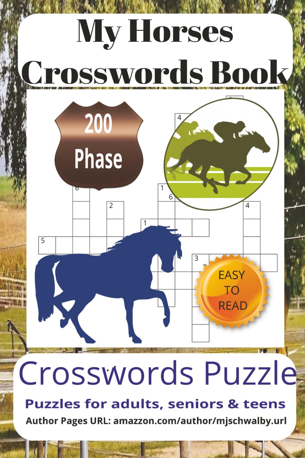 My Horses Crosswords Book: Designed for horse enthusiasts, featuring 200 fun and relaxing puzzles, large easy-to-read text, perfect for gifts and leisure moments.