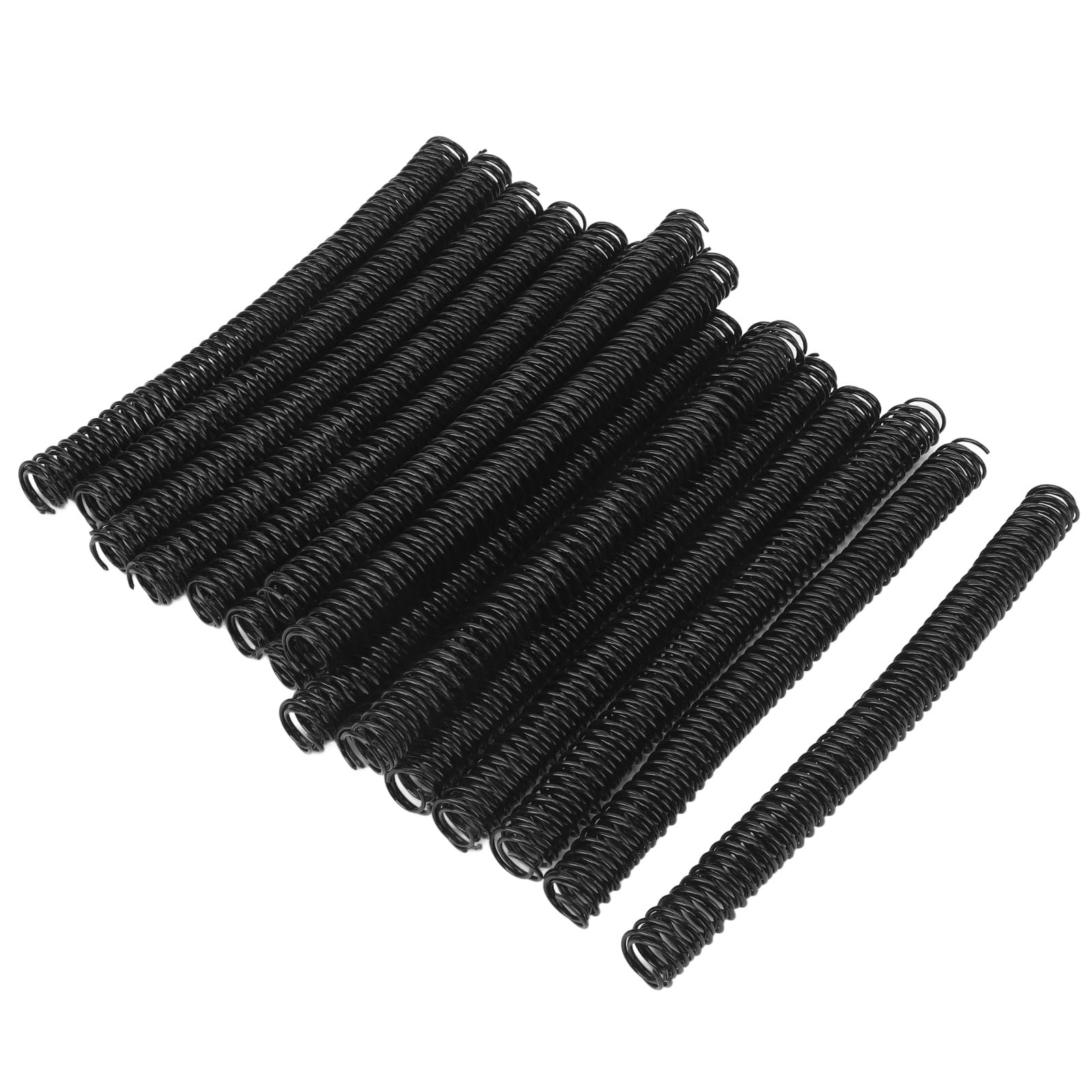 Bobine di rilegatura a spirale in plastica nera Diametro 19 mm Passo 4:1 48 anelli Capacità 170 fogli per formato Lettera 8,5 x 11 pollici e documenti A4 Confezione da 50 dorsi di (Nera)