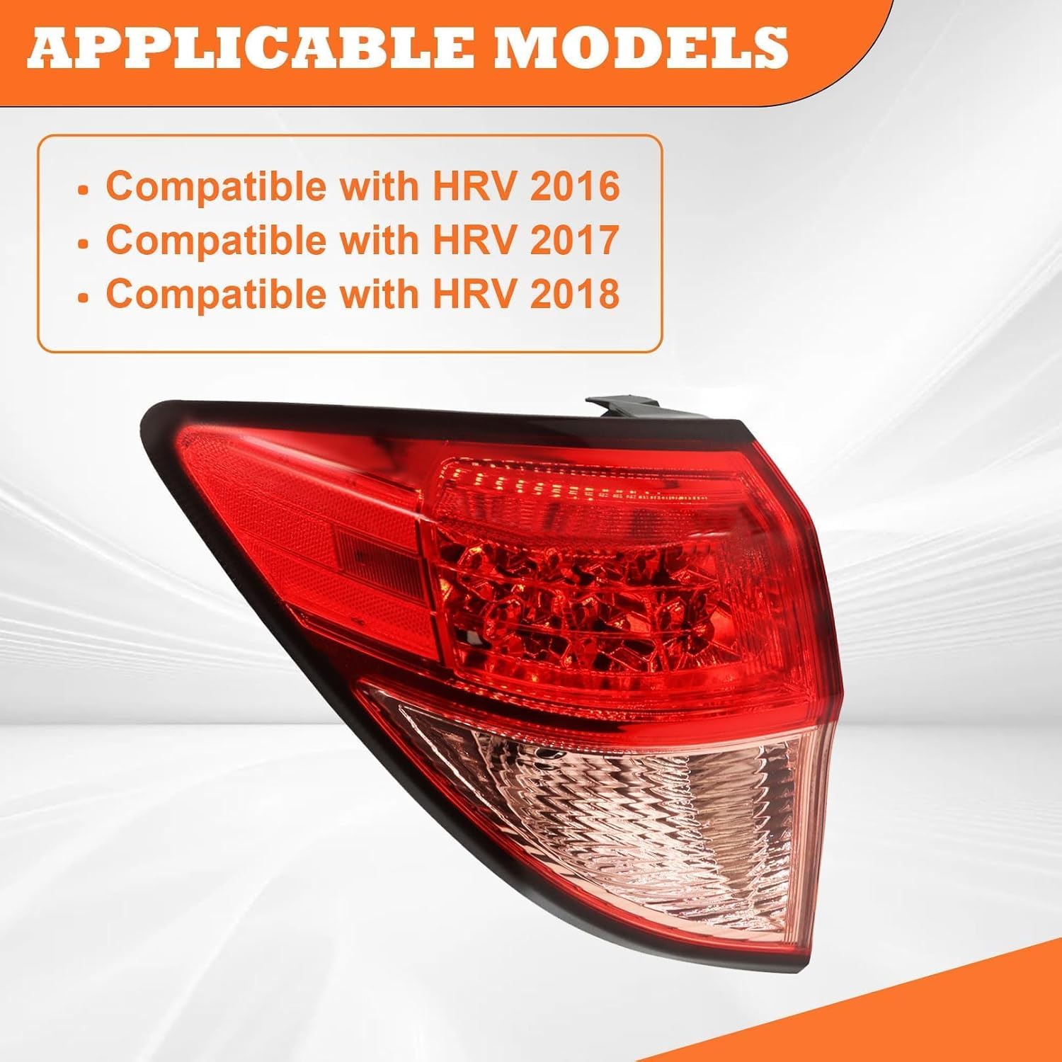 Driver Side Outer Tail Light Red Compatible with HRV HR-V 2016 2017 2018 Rear Tail Lamp Taillight HO2804109 33552T7SA01 (Left)
