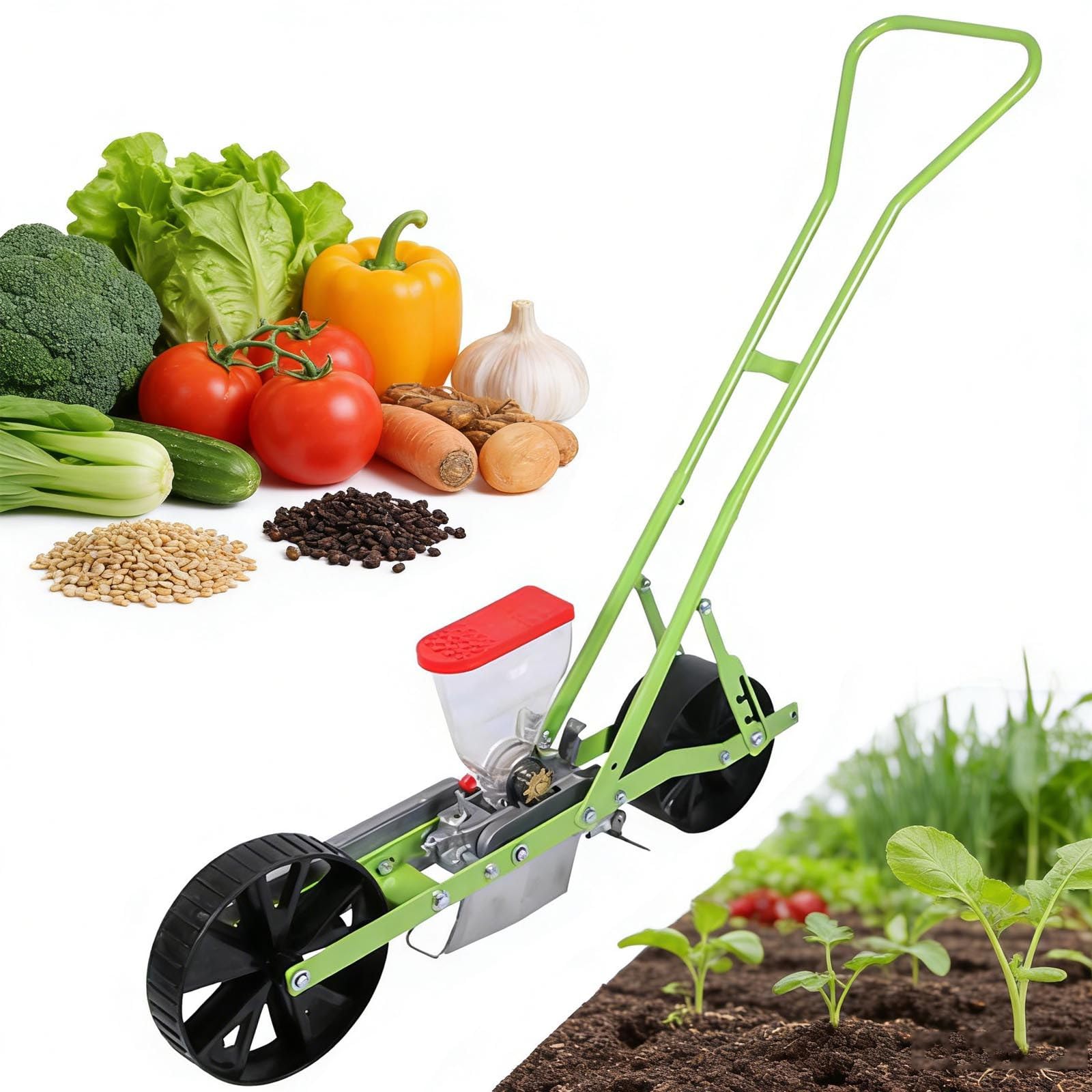 Seminatrice Per Mais E Soia Da Giardino | Seminatrice Per Ortaggi A Spinta Manuale | Seminatrice Manuale Portatile, Seminatrice Giardino A Spinta,Seminatrice Precisione A 1/2/3/4/5/6 File 1Row