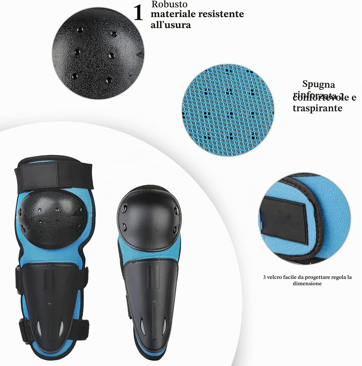 Armatura Moto Per Bambini, 5 Pezzi Set Di Armatura Da Moto Protezione Di Motocross Per Bambini Ginocchiere Traspiranti Gomito Pettorina Per Tutti I Terreni, Ciclismo, Sci, Pattinaggio