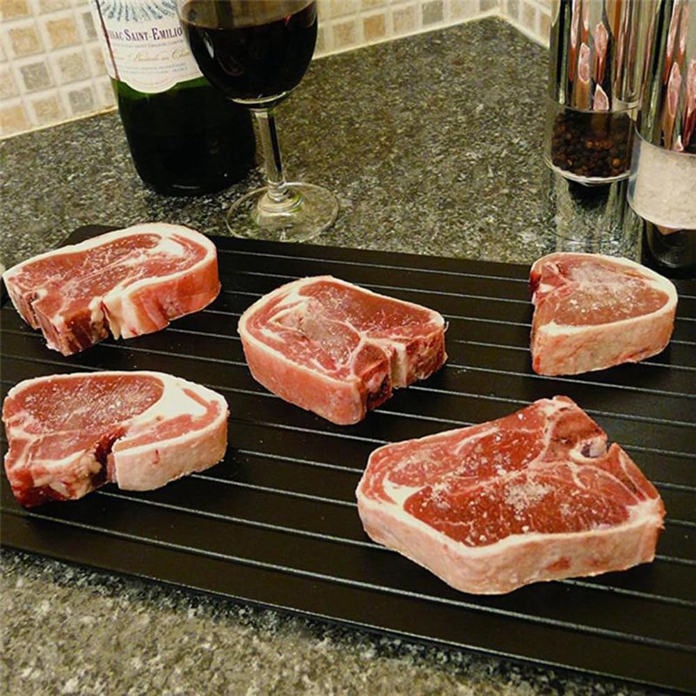 Plateau de Décongélation Rapide Planche à Découper Dégivrage Aliments Surgelés Viande Efficace