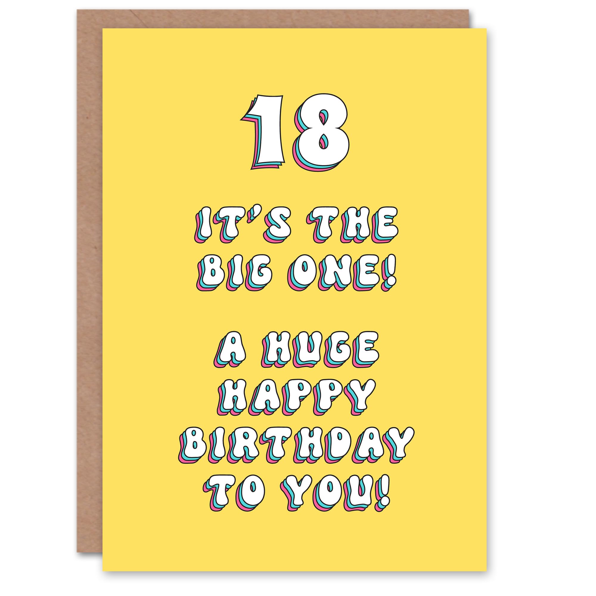 Artery8 Women's Birthday Card - 18th Milestone - Yellow