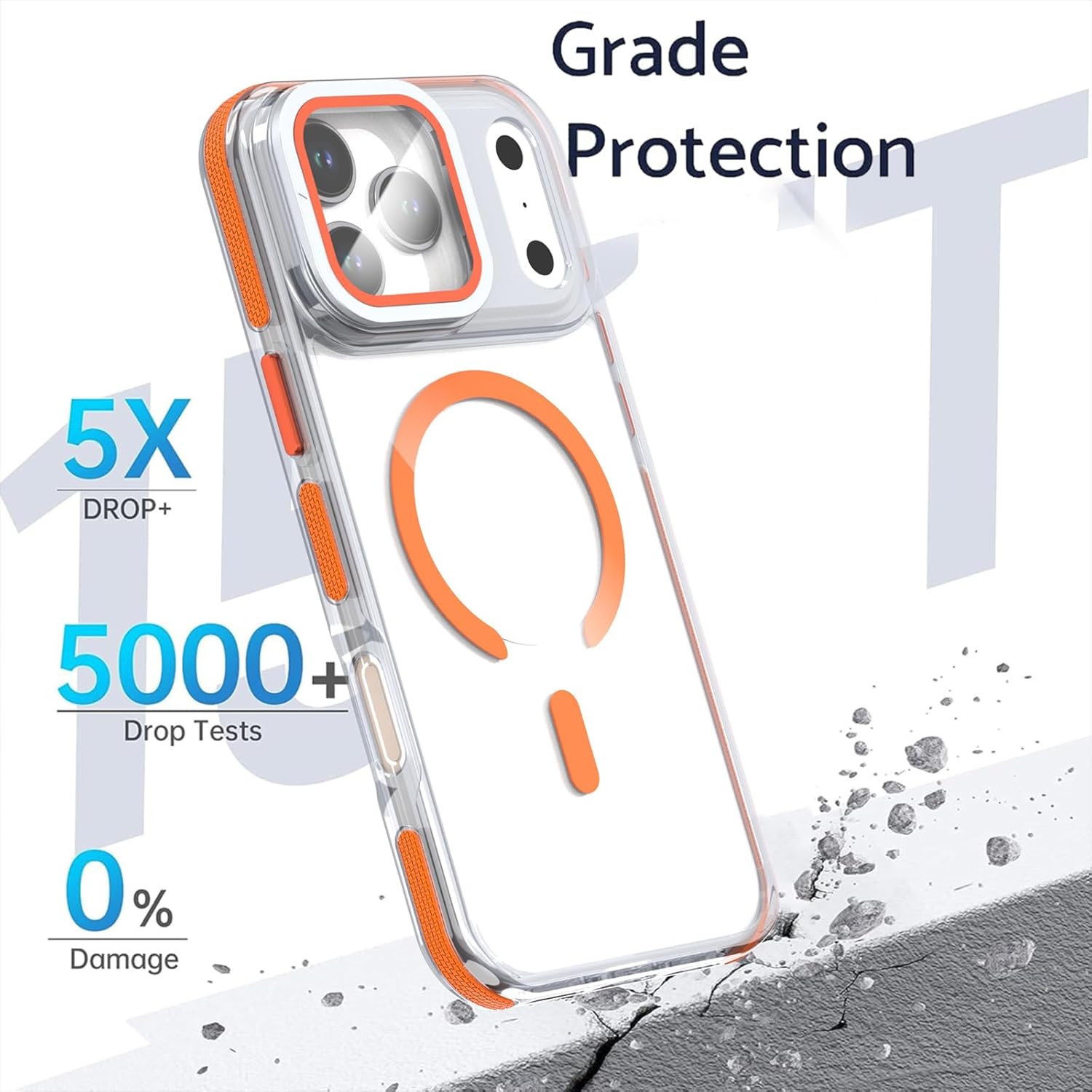 for iPhone 17 Pro Max Magnetic Clear Case, MagSafe Compatible, Kickstand & Lens Protection, Soft Shockproof Bumper, Non-Yellowing Cover with Wrist Lanyard