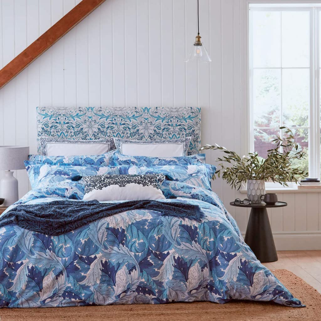 Morris & Co Blue Acanthus Bedding Range (King Duvet Cover 230Cm X 220Cm)