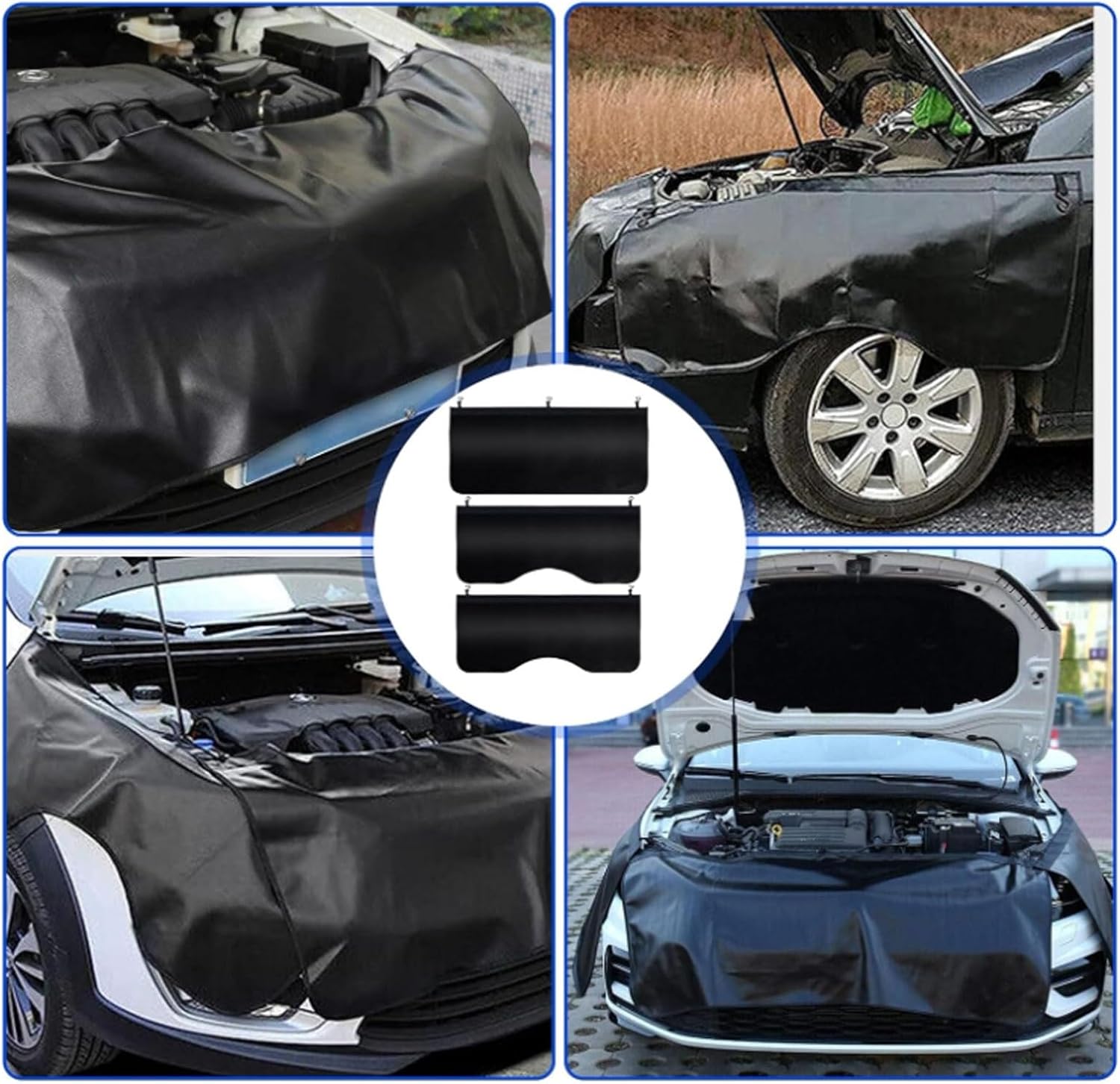 Automotive Mechanic Magnetic Fender Cover Mat Pad Protective Mat, Black Workshop Tools Bodywork Protection Blanket for Repair Automotive Work