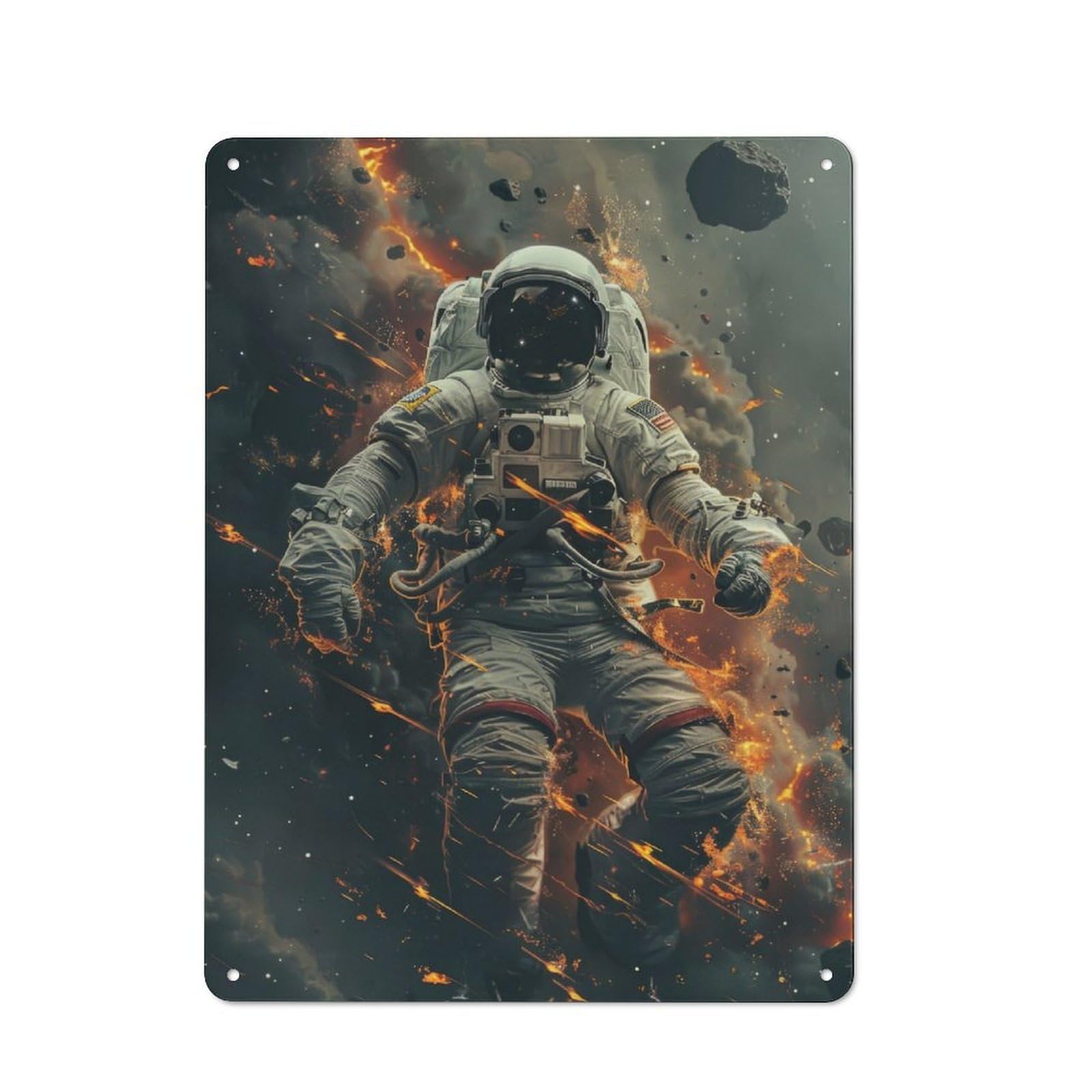 Junmoney Astronaut Cosmic Wasteland Vintage Metal Plaque 40X30cm Featuring For Garage Wall, For People Furnishing A Garage