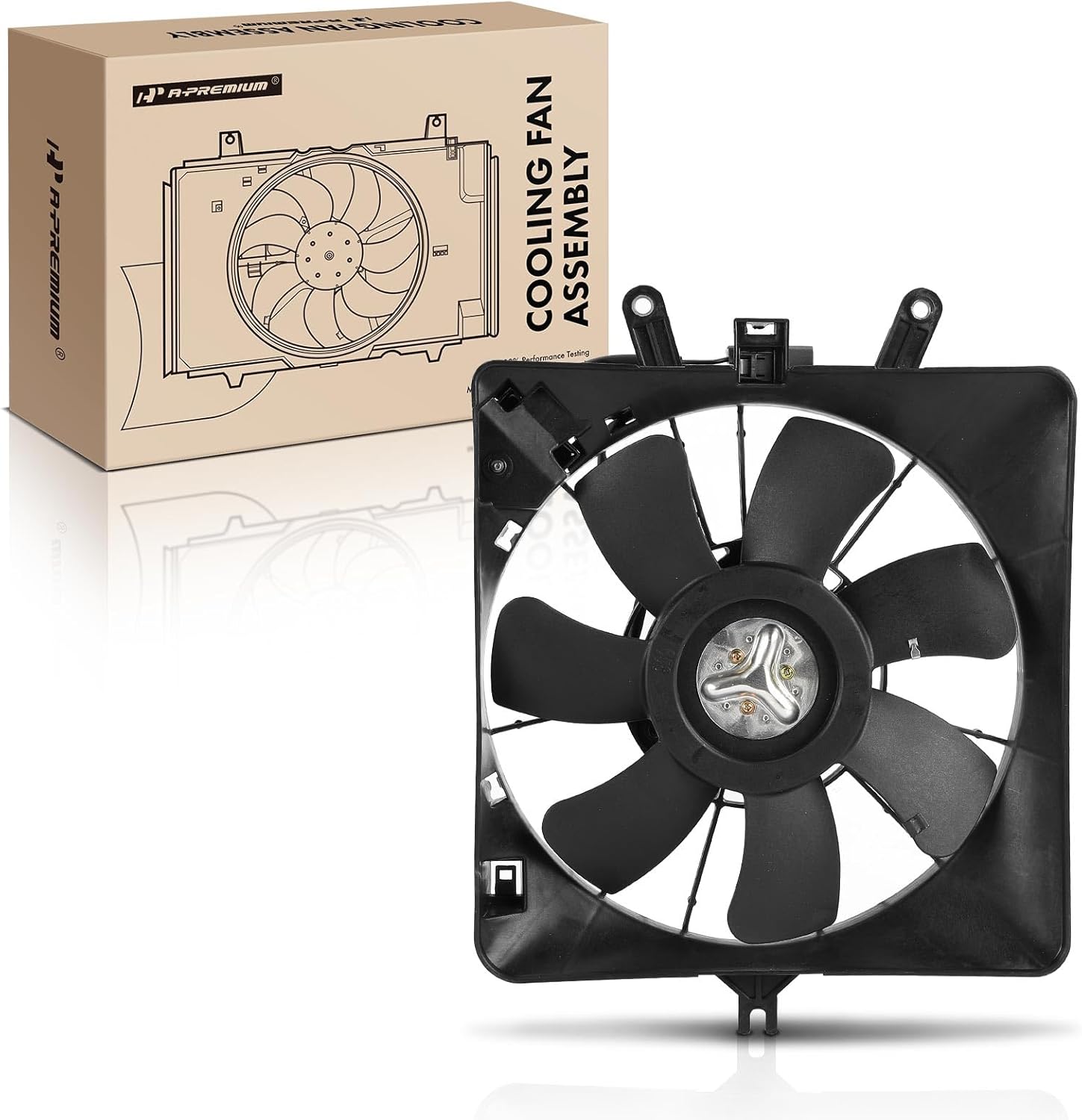 A-Premium A/C Condenser Fan Assembly Compatible with Select Honda Models - Fit 2007-2008, 1.5L - Replace# 38616PWAJ01, 38615RMEA01